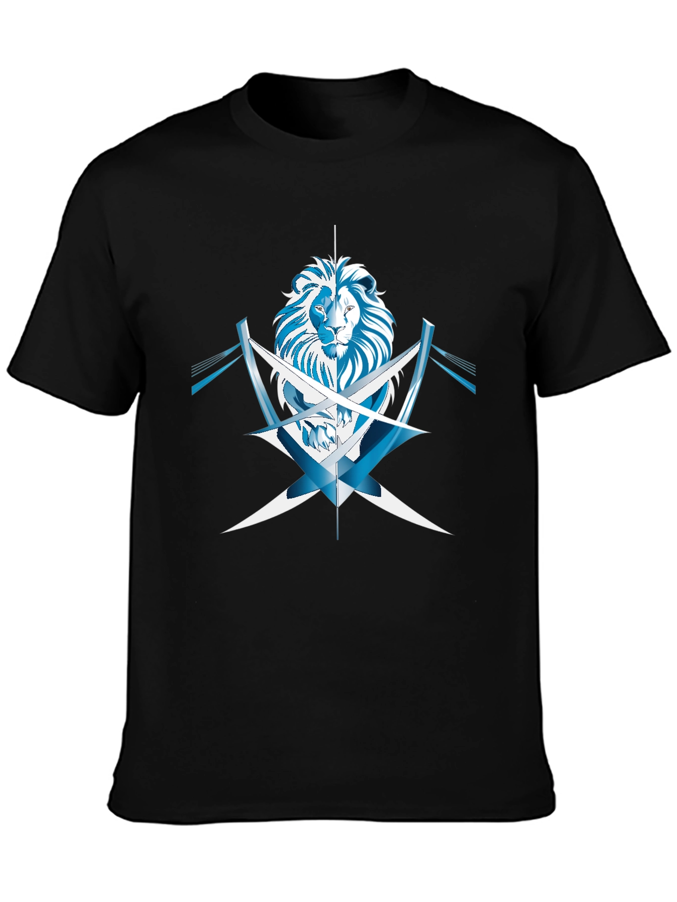 Black Lion Graphic Print Black T-Shirt view 3