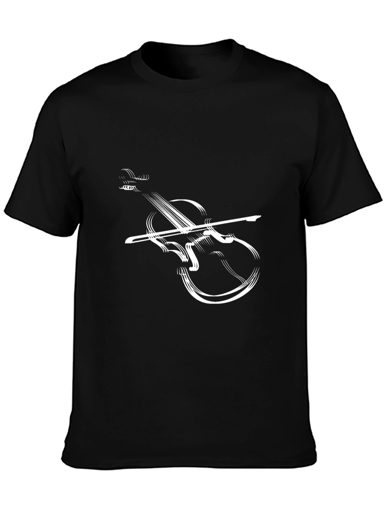 Black Violin Graphic Tee - Black Stylish Music T-Shirt view 3