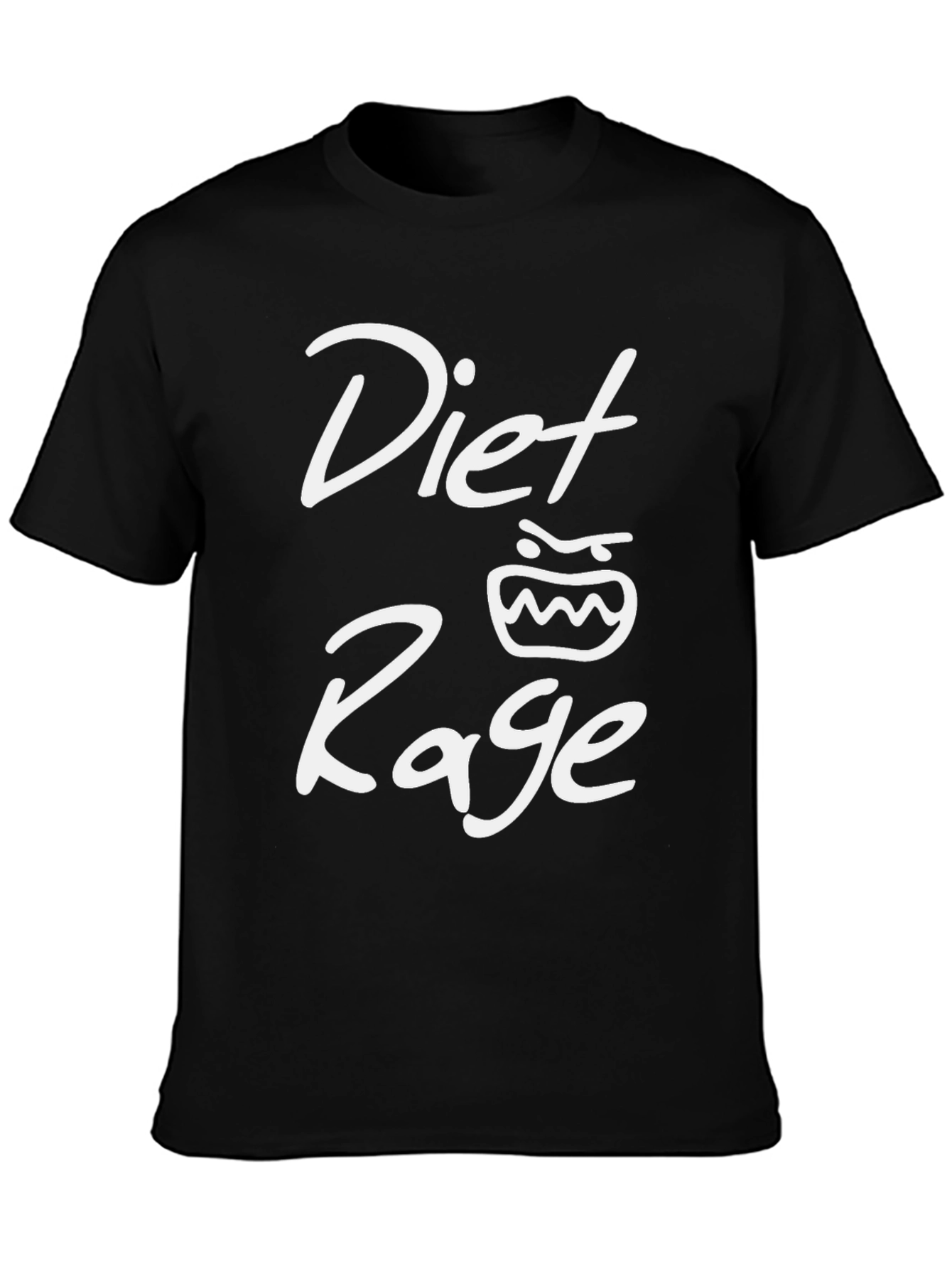 Black Diet Rage Graphic Tee - Black Casual T-Shirt view 3