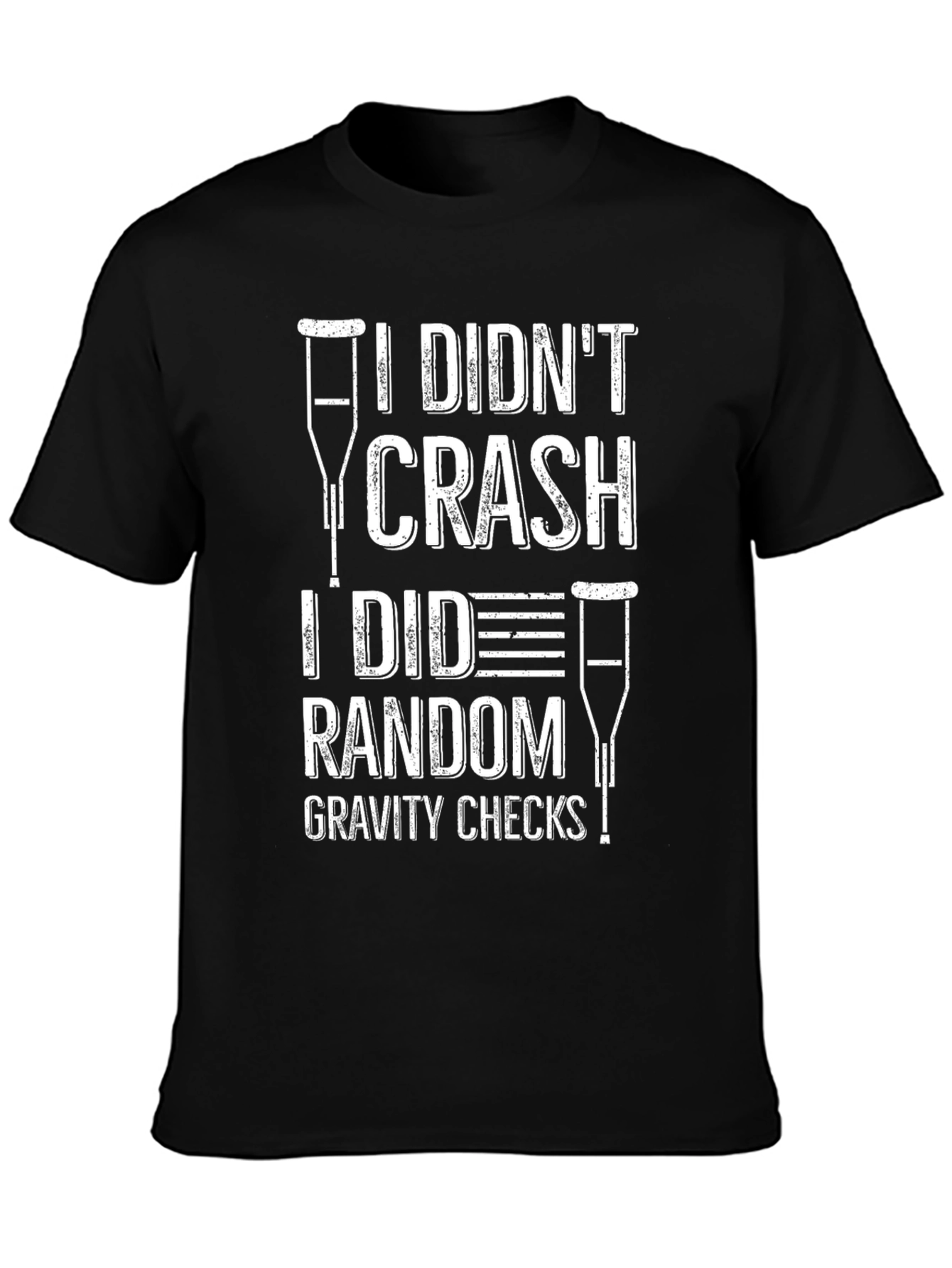 Black Funny "Gravity Checks" Graphic T-Shirt - Humor Tee view 3