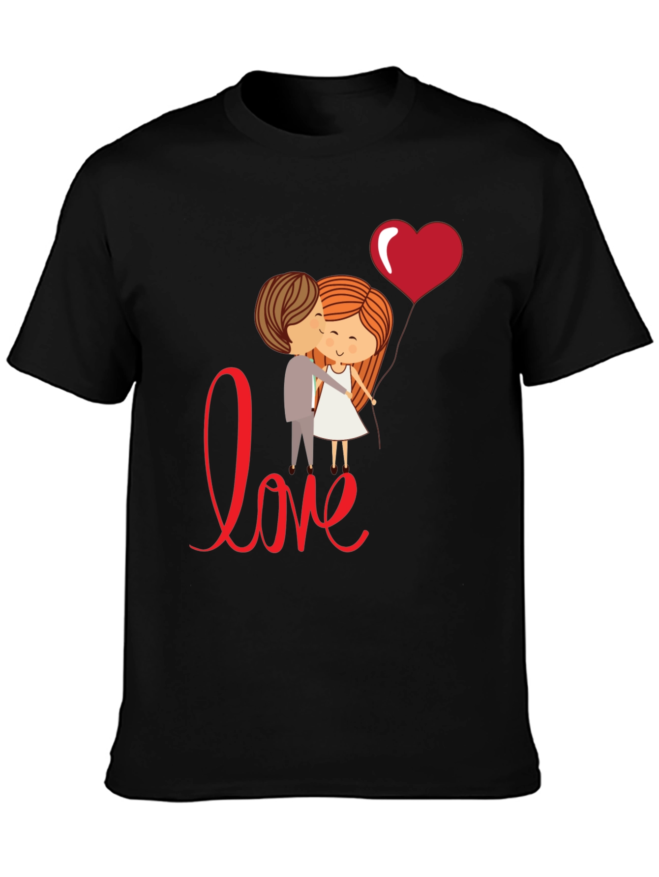 Black Love Couple T-Shirt, Cute Valentine's Day Gift view 3