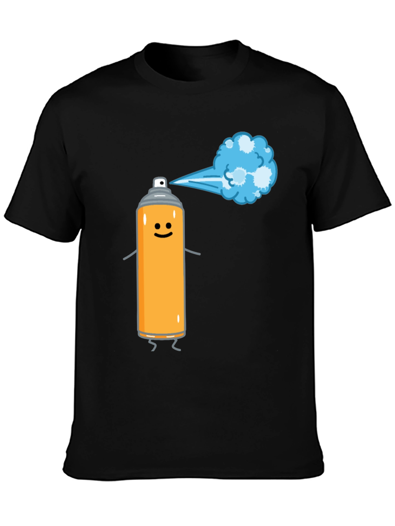 Black Funny Spray Paint Graphic Tee view 3