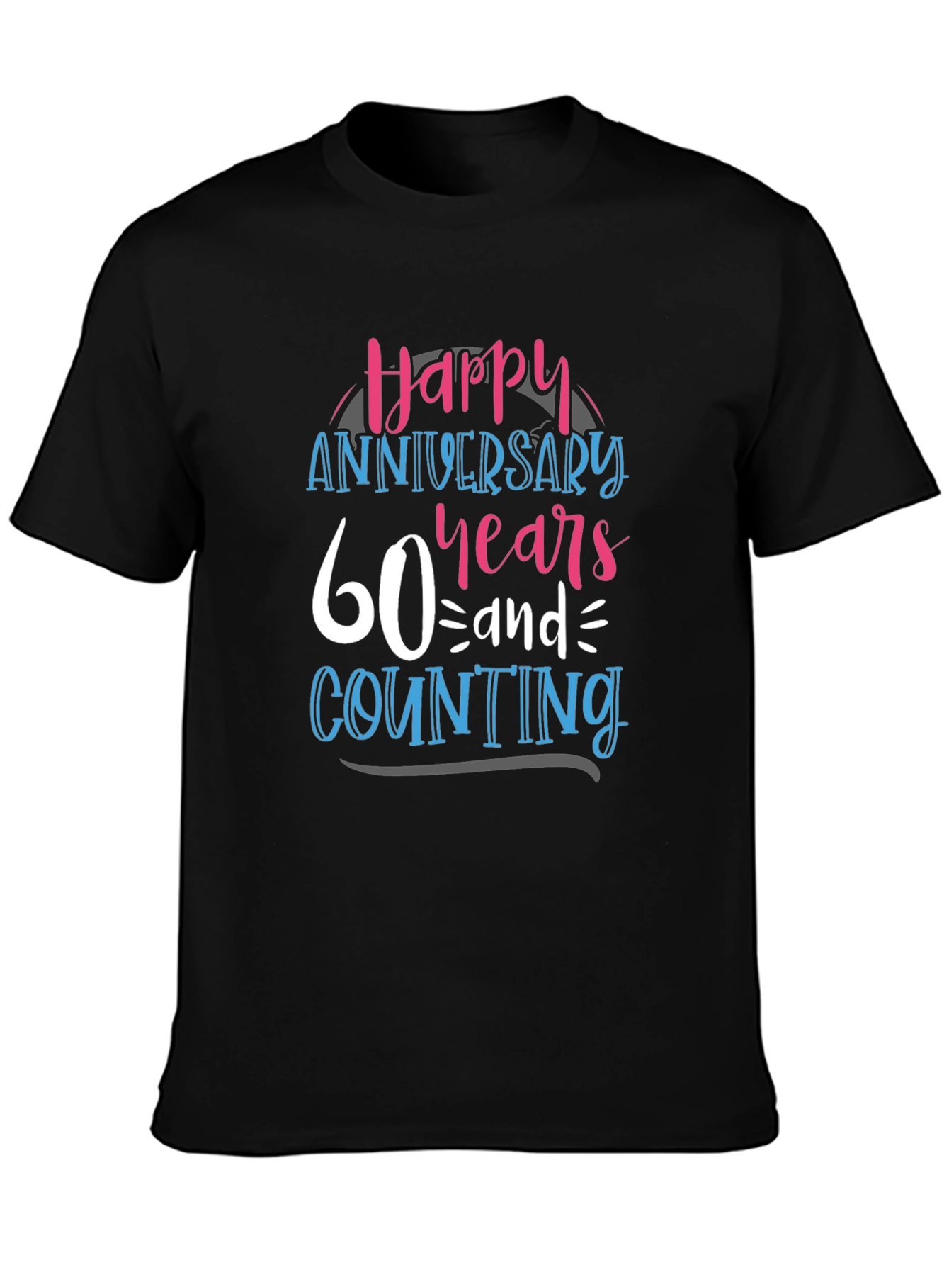 Black Happy 60th Anniversary T-Shirt view 3