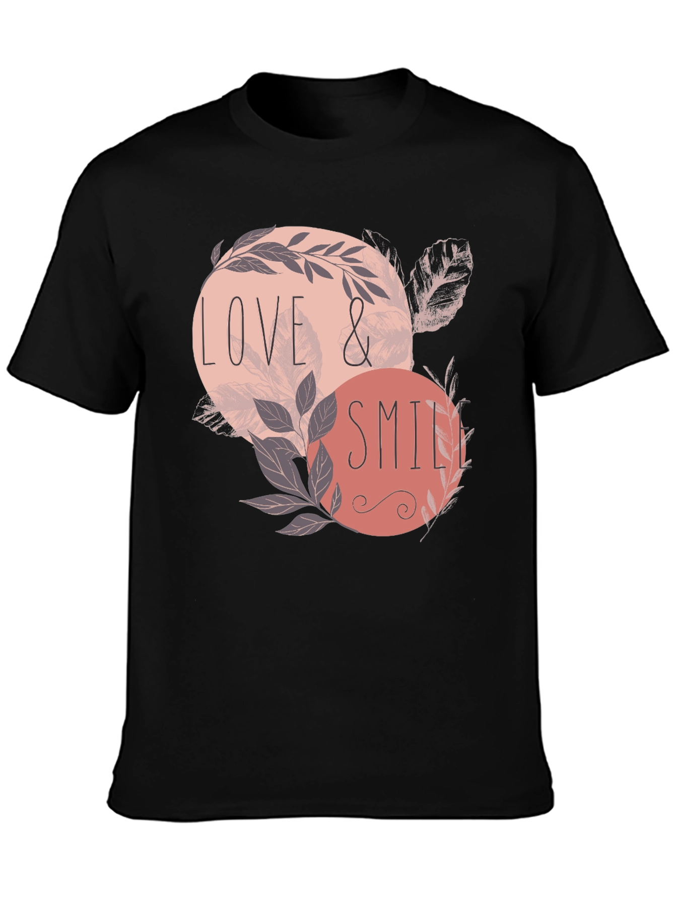 Black Love & Smile Graphic Tee - Men's Black T-Shirt view 3