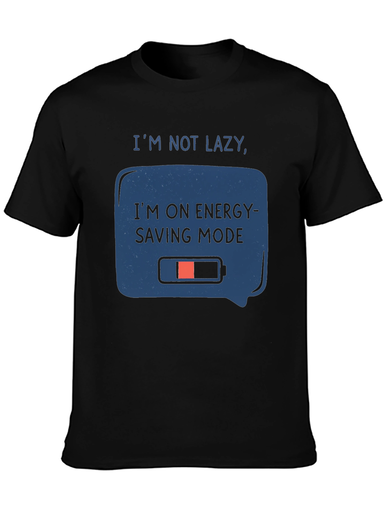 Black Energy Saving Mode Graphic Tee view 3