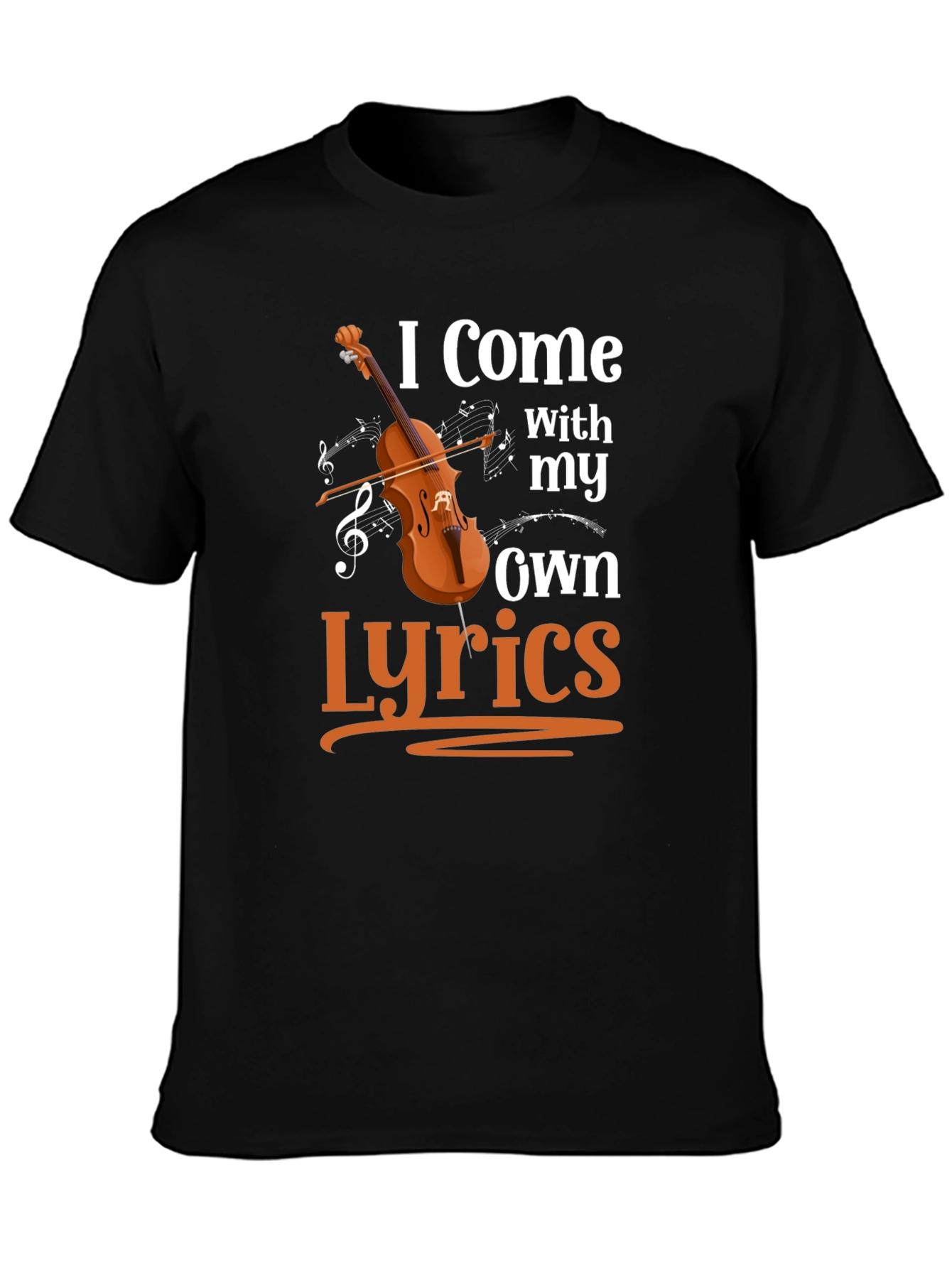 Black I Come With My Own Lyrics Graphic T-Shirt view 3