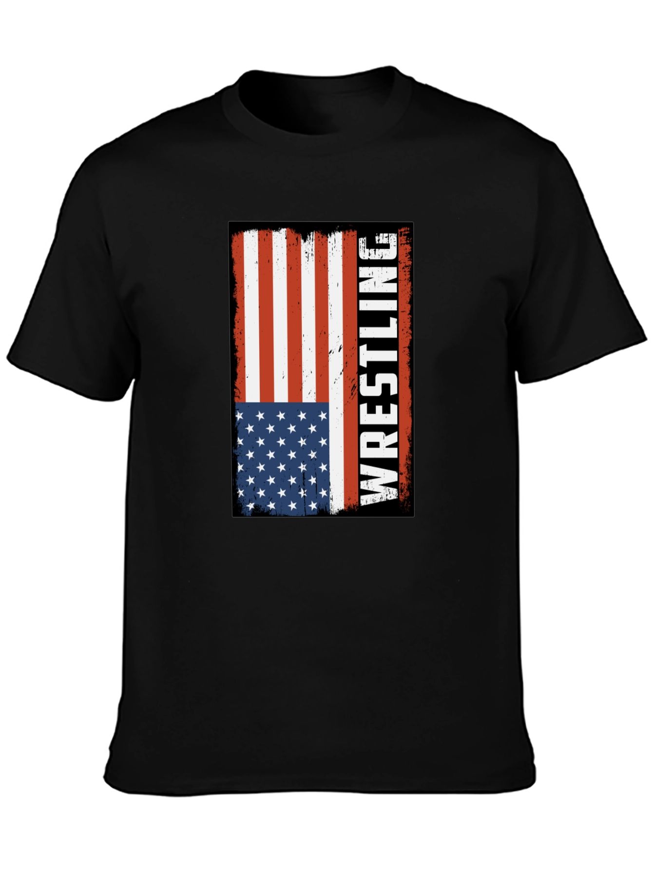 Wrestling American Flag Graphic T-Shirt - 3