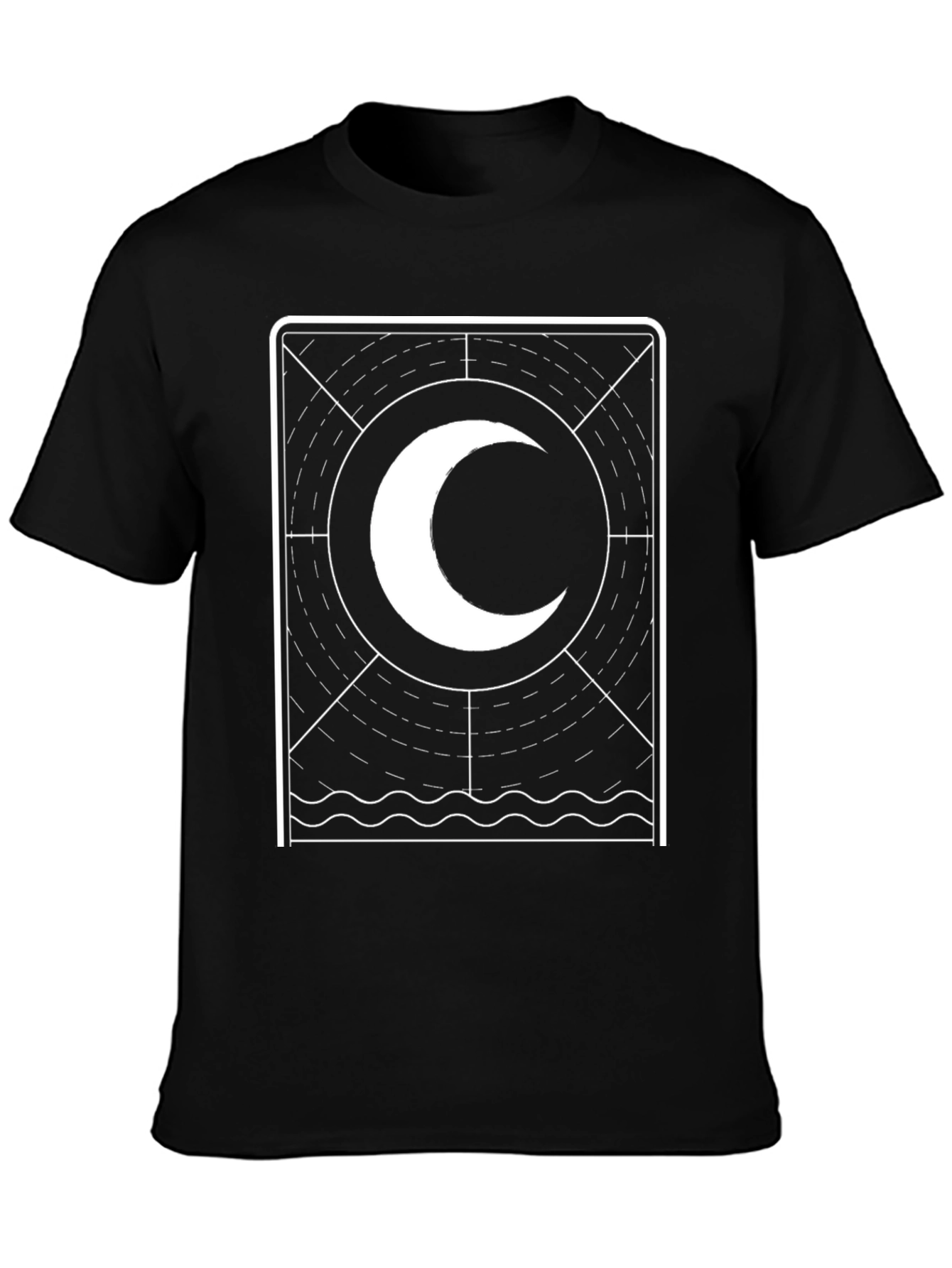 Black Mystic Moon Graphic Tee - Black Cotton Blend view 3