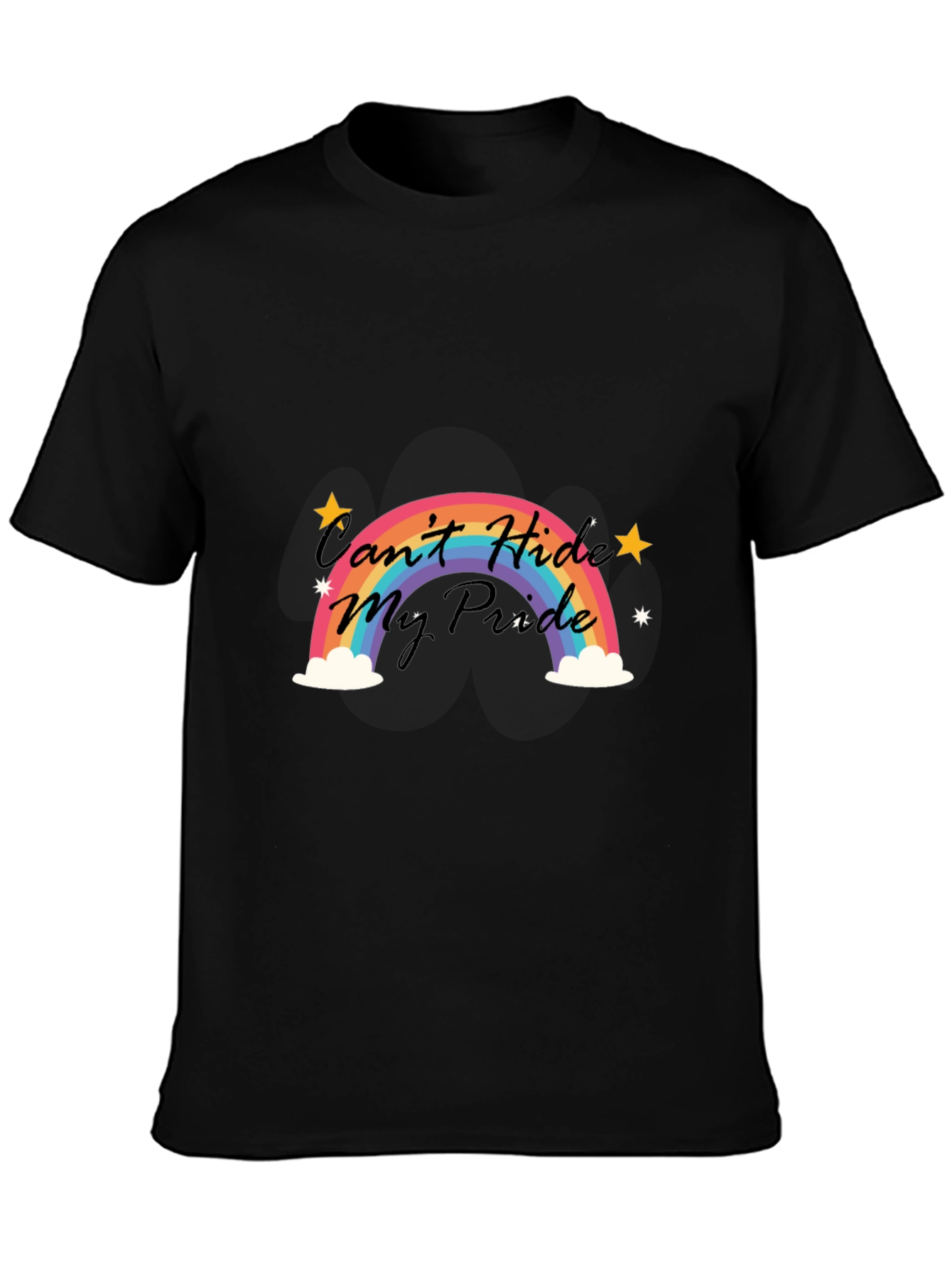 Black Pride Rainbow Graphic Tee -  Men's Black T-Shirt view 3