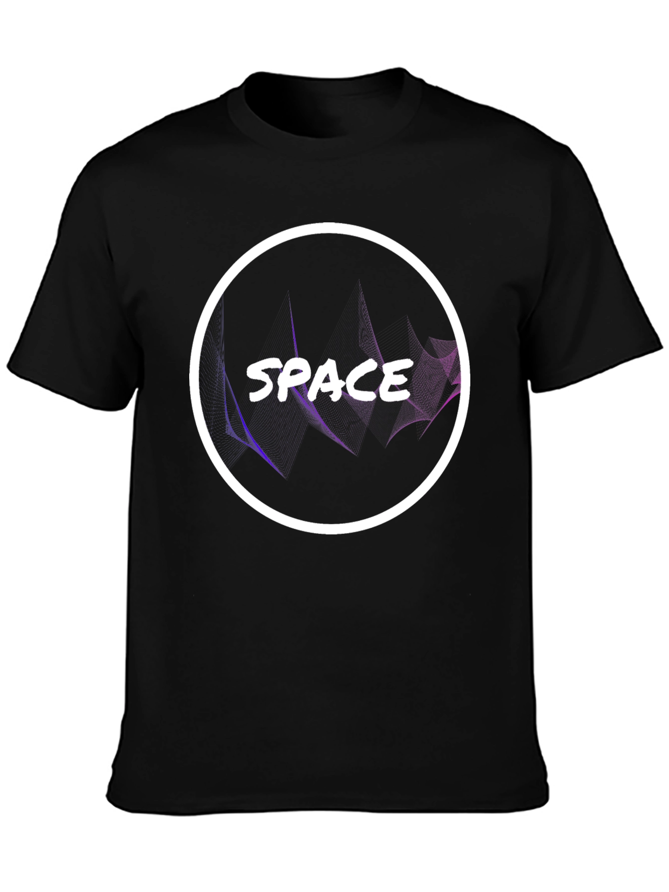 Black Space Graphic Tee - Modern Circle Design view 3