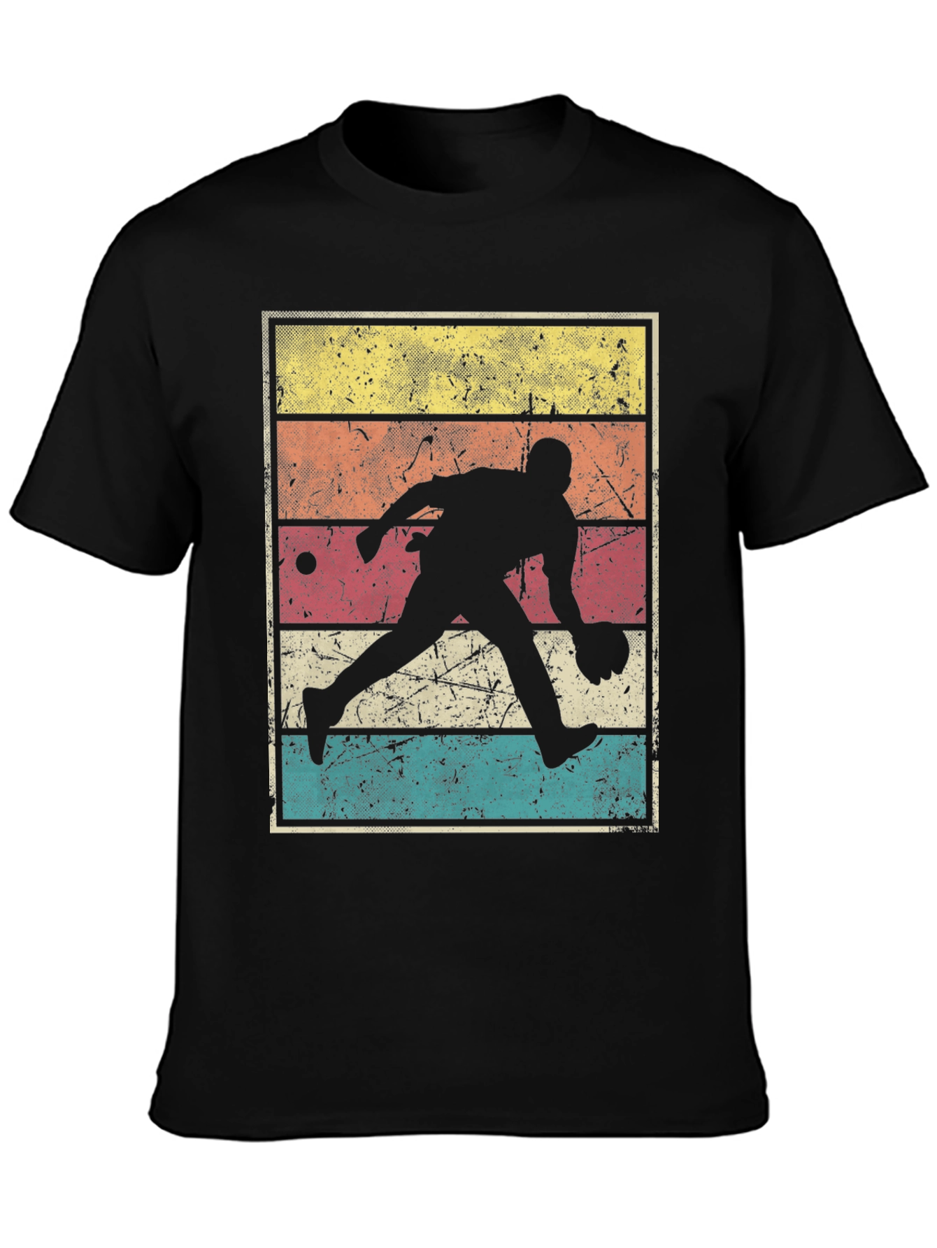 Black Retro Bowling T-Shirt - Vintage Style Strike! view 3