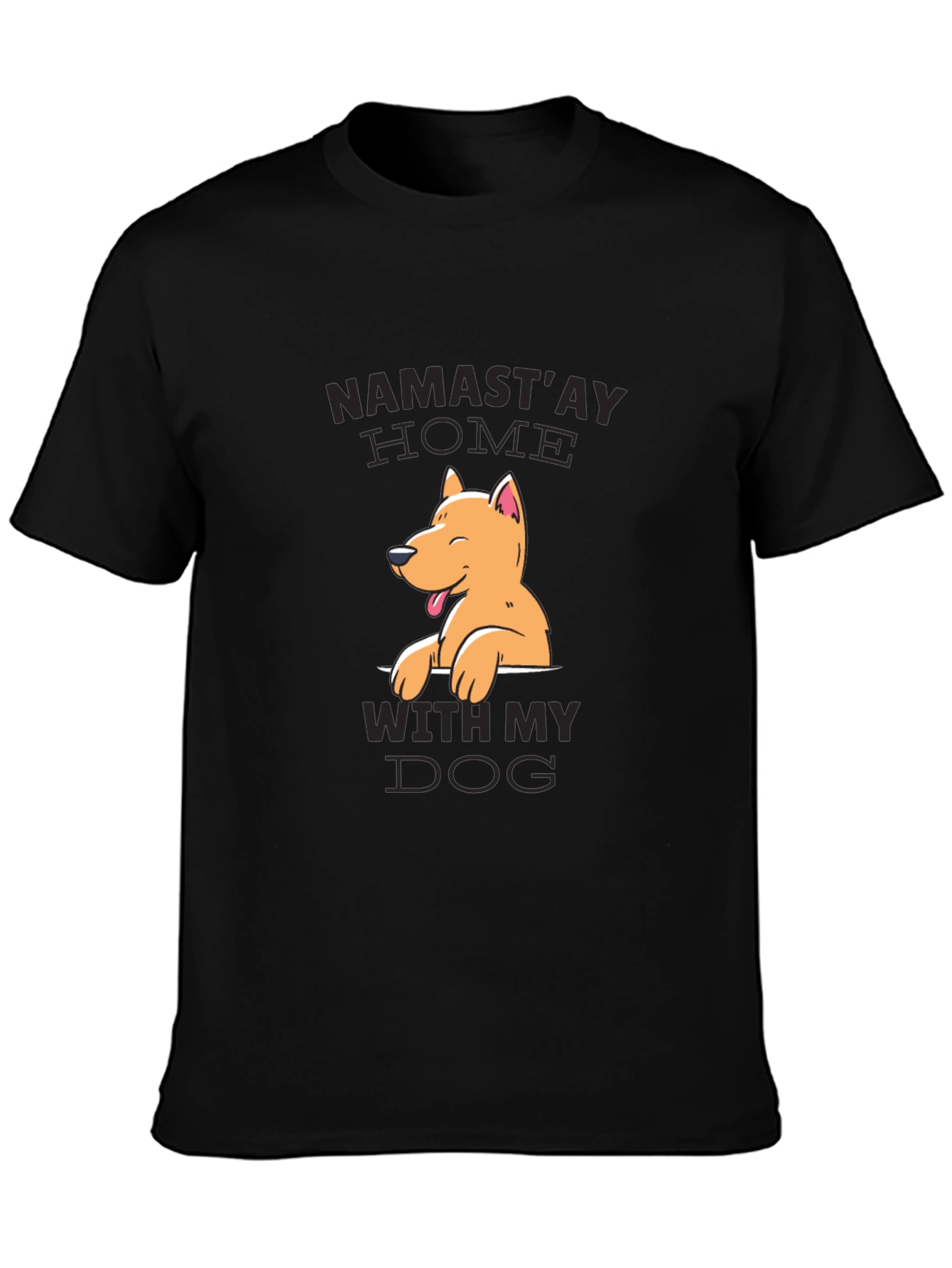 Black Namast'ay Home With My Dog Black Graphic Tee view 3