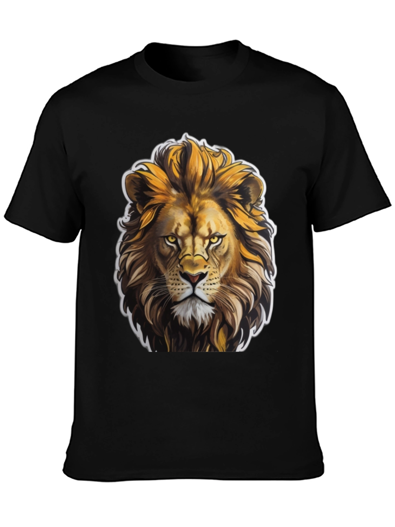 Black Lion King Graphic Tee - Black Cotton T-Shirt view 3