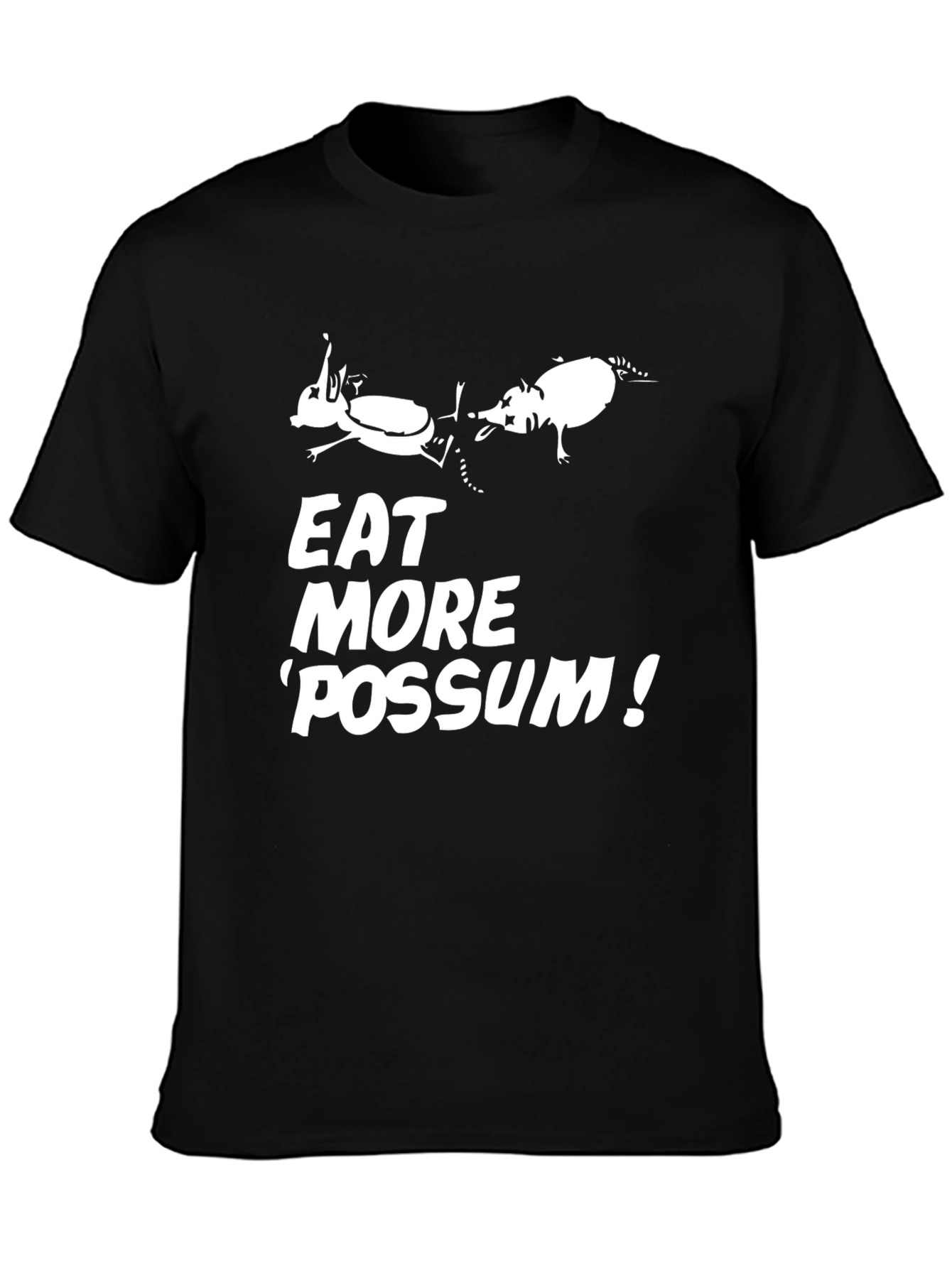 Black Eat More 'Possum! T-Shirt Funny Graphic Tee view 3
