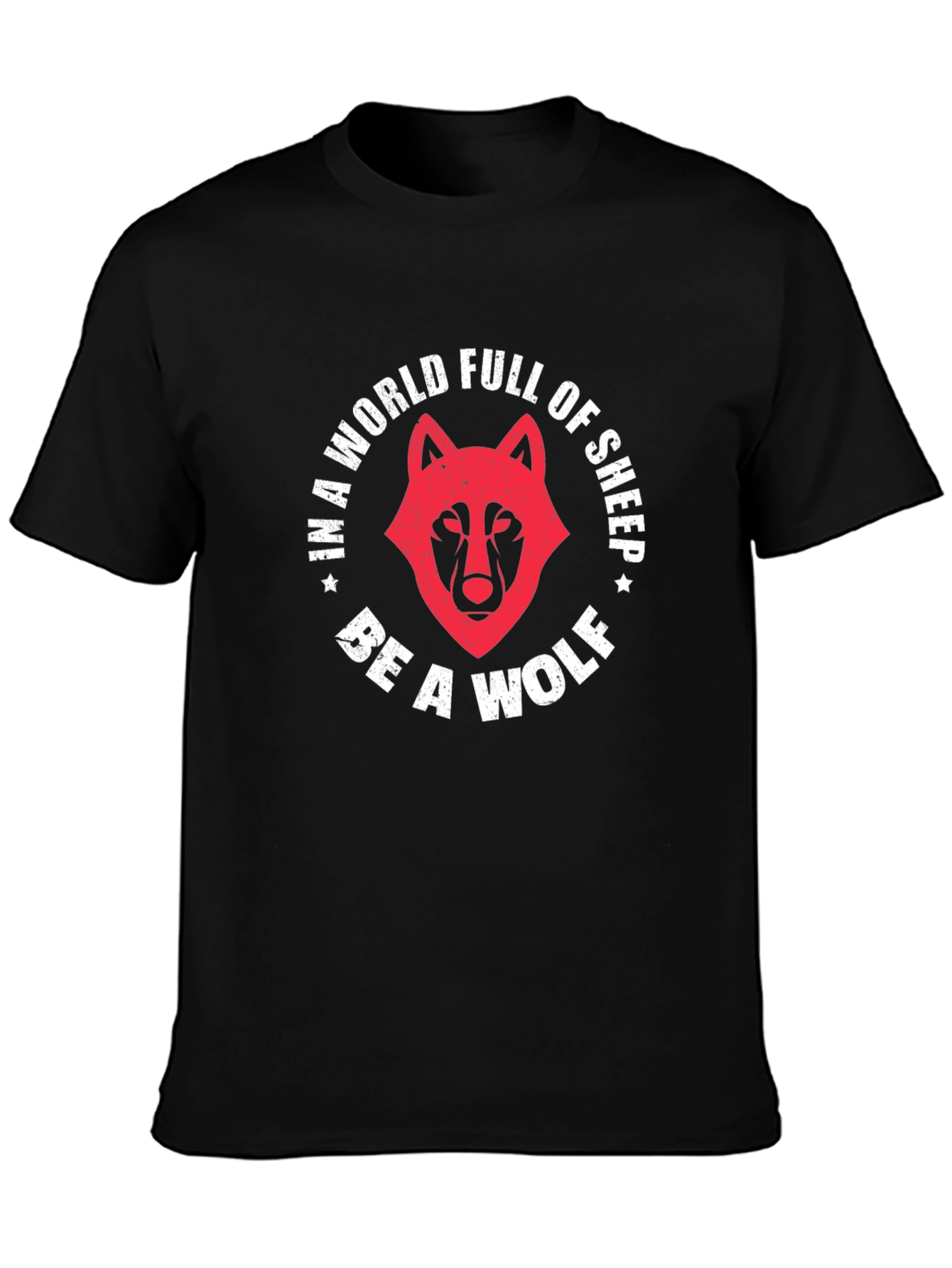 Black Be A Wolf Graphic Tee - Stand Out From The Crowd view 3