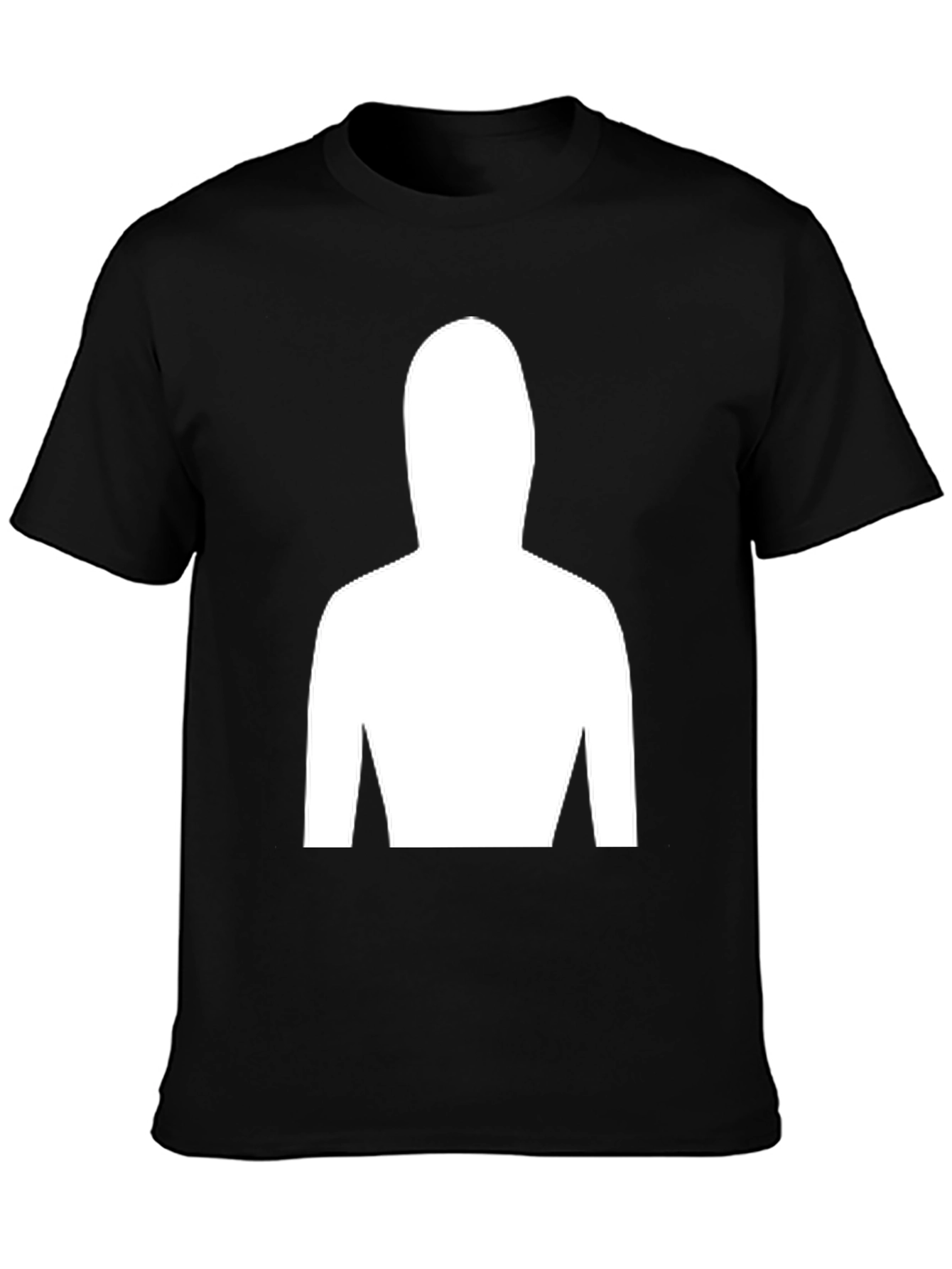Black Mystery Figure Tee - Black Cotton Crew Neck T-Shirt view 3