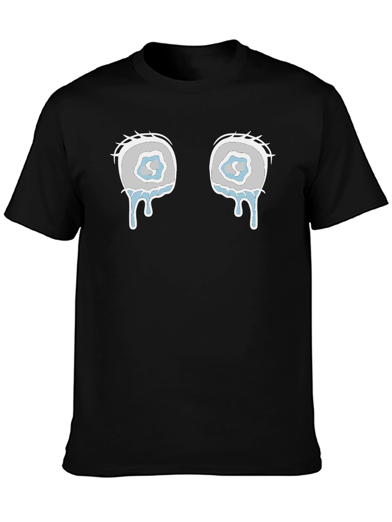 Black Teary Eyes Graphic Tee - Black Cotton Blend Shirt view 3