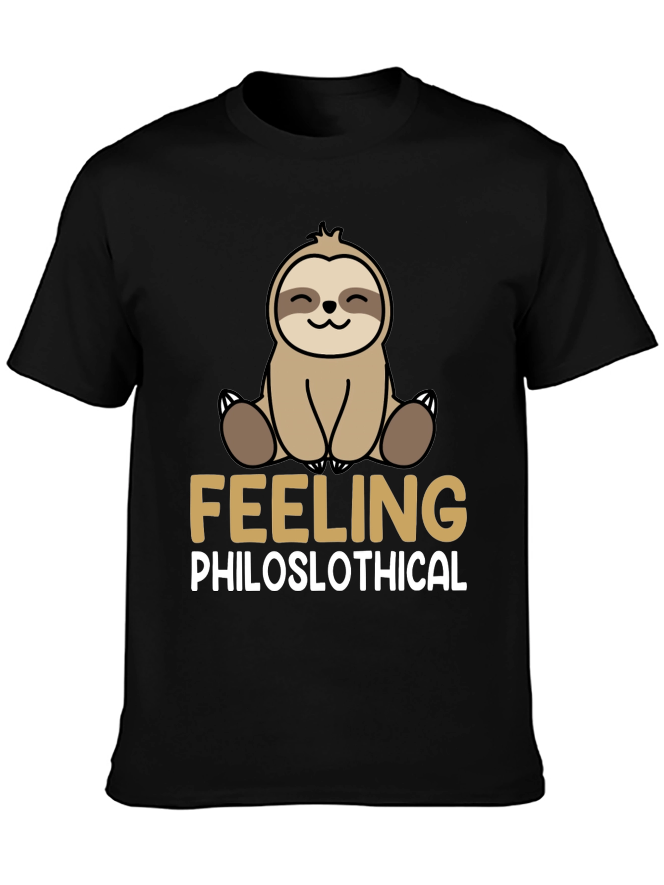 Black Philoslothical Sloth Graphic T-Shirt - Funny, Relaxed Fit view 3