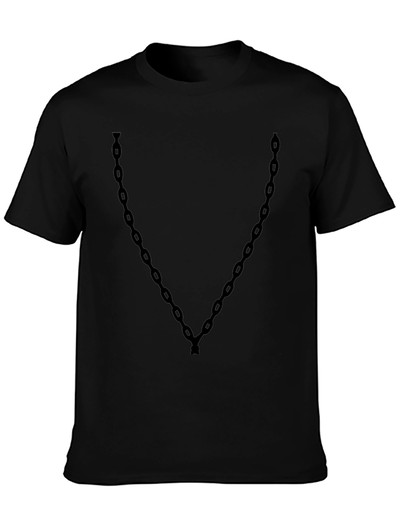 Men's Black Chain Graphic Tee - Cool Casual Style - 3