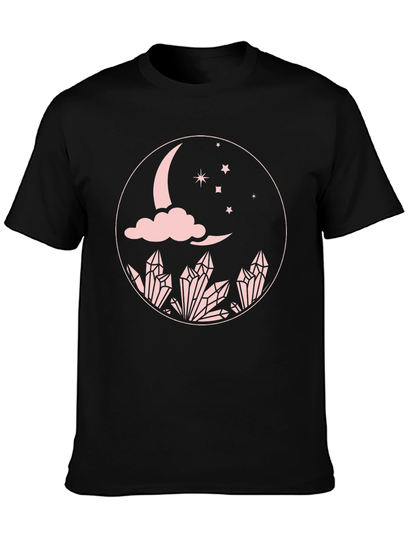 Black Moon Crystal Graphic Tee - Black Cotton Comfort Fit view 3