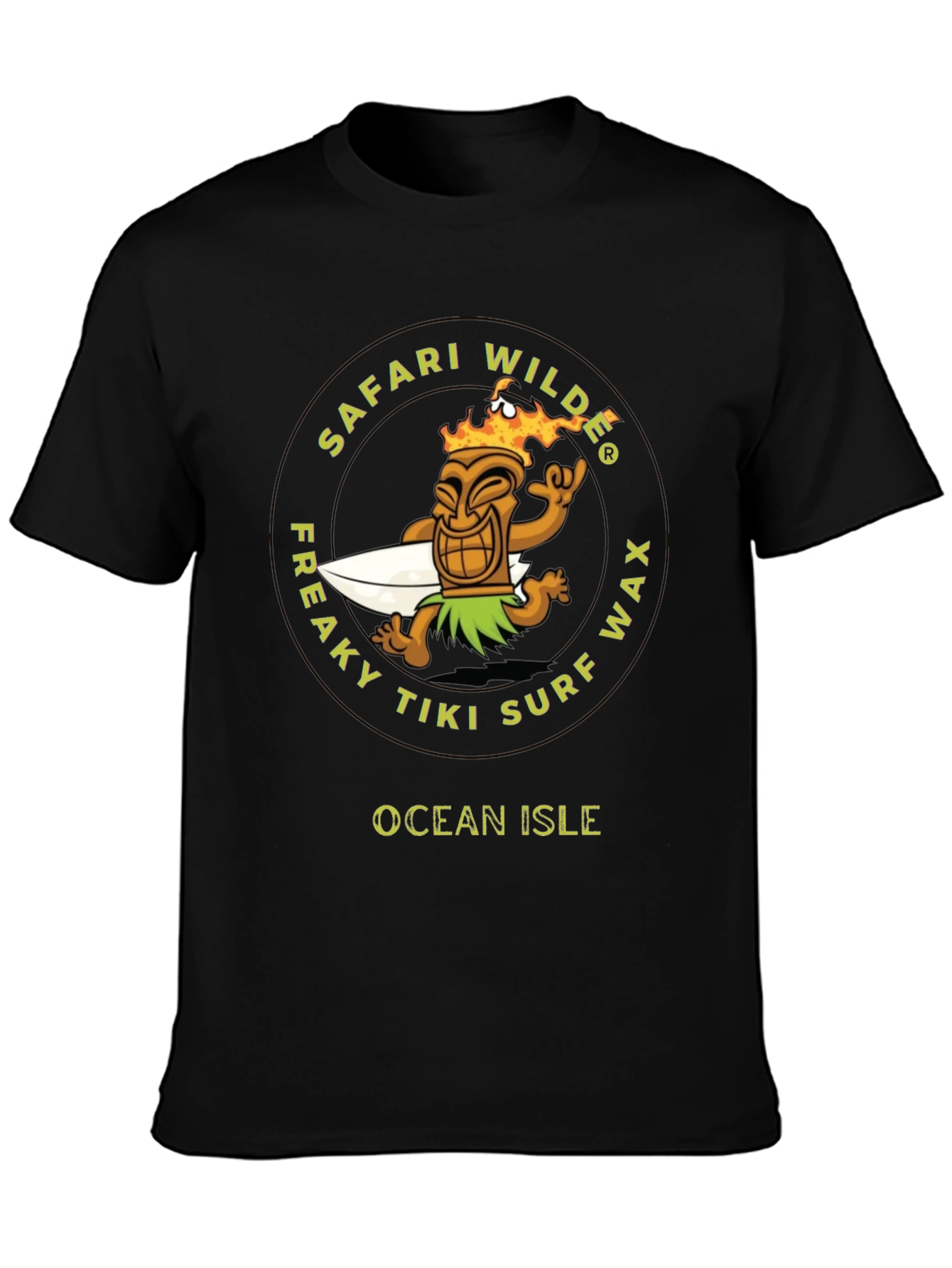 Black Safari Wilde Tiki Surf Wax Graphic T-Shirt view 3