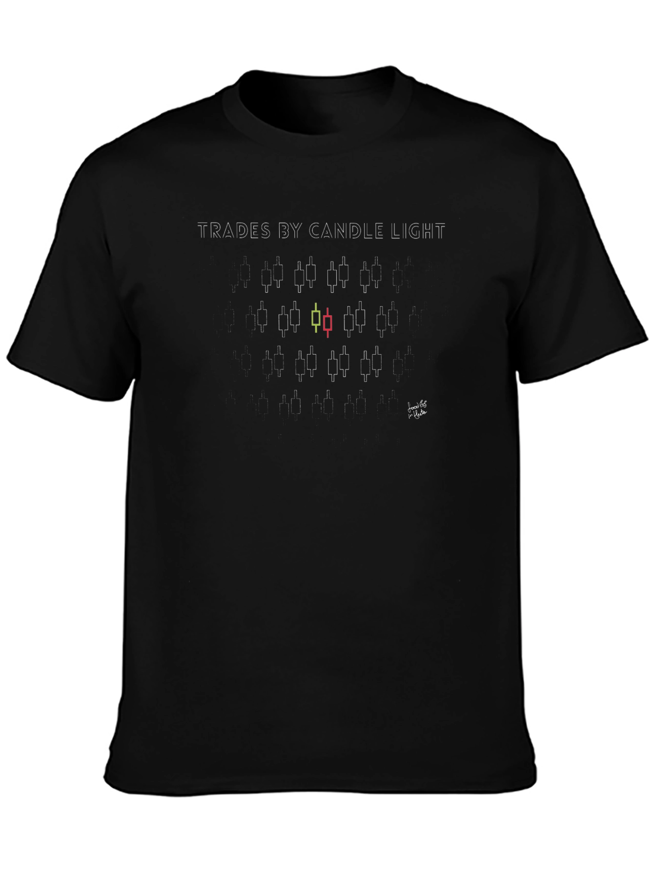 Black Trades by Candle Light Graphic Tee view 3