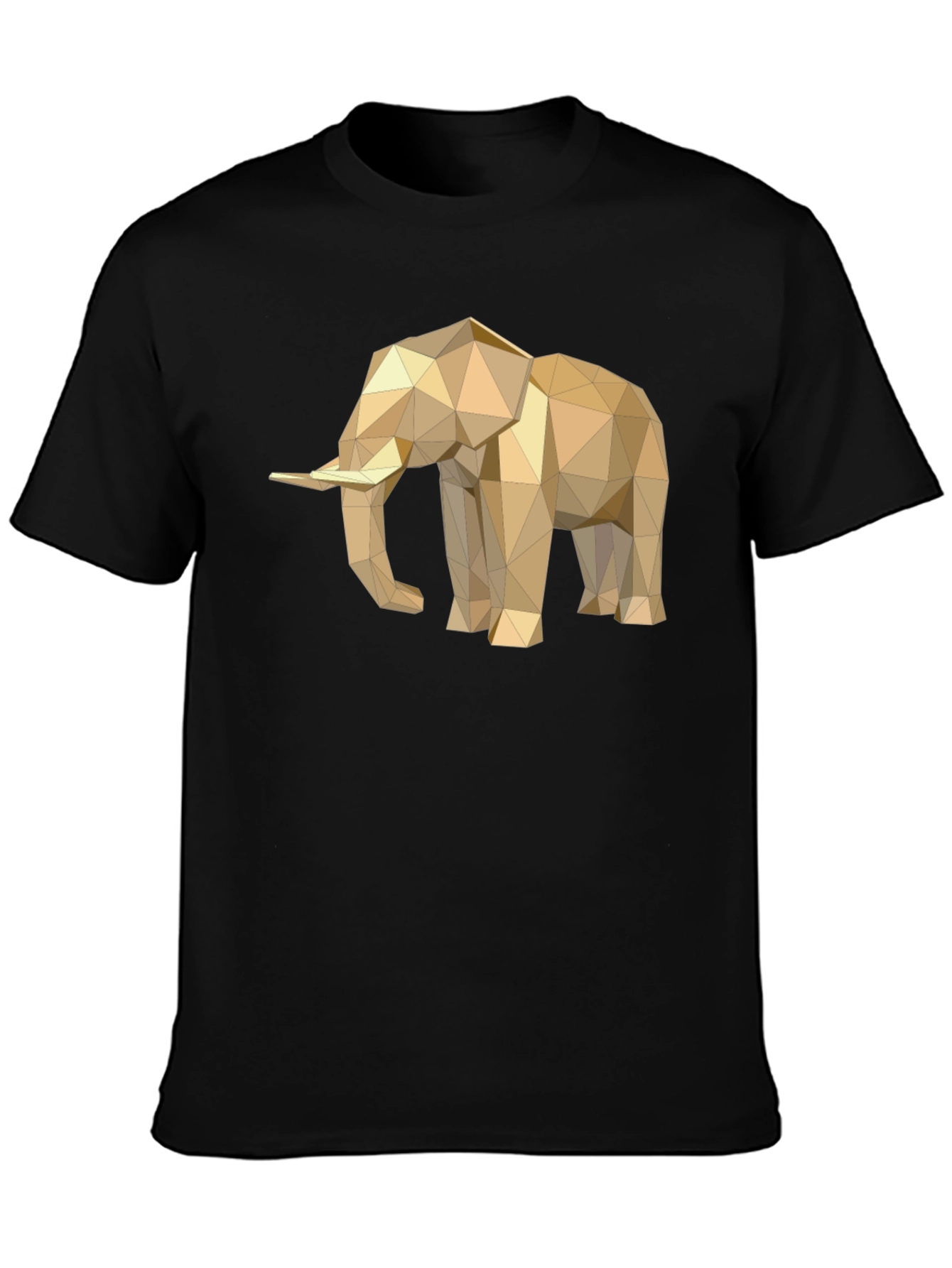Black Geometric Elephant Tee - Modern Minimalist Design view 3