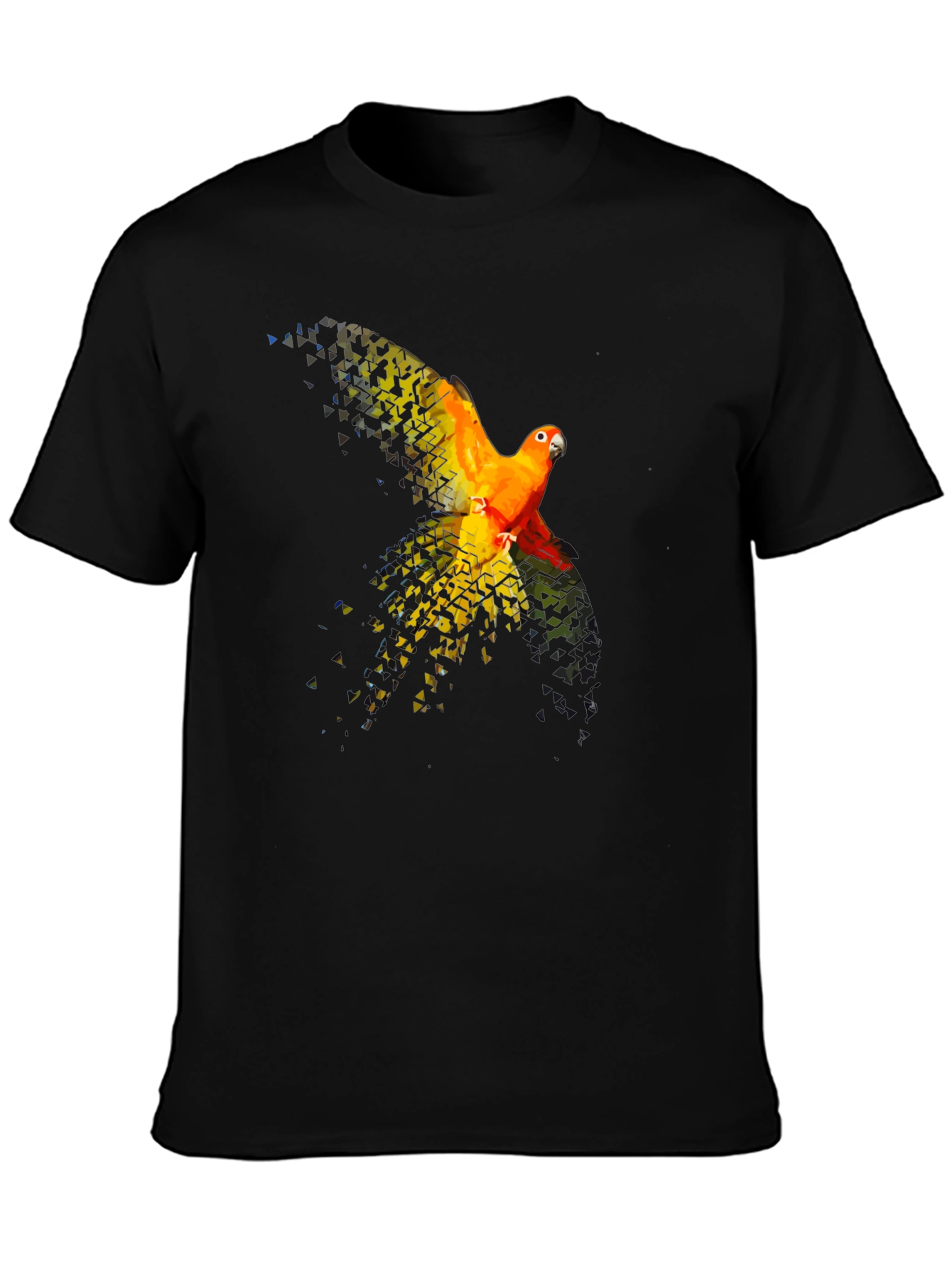 Black Parrot Graphic T-Shirt - Black Cotton Blend view 3