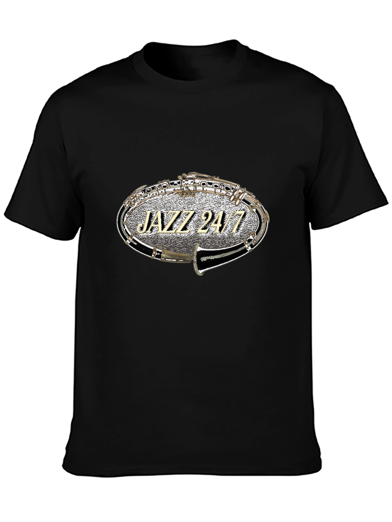Black Jazz 24/7 Graphic T-Shirt - Music Lover Tee view 3