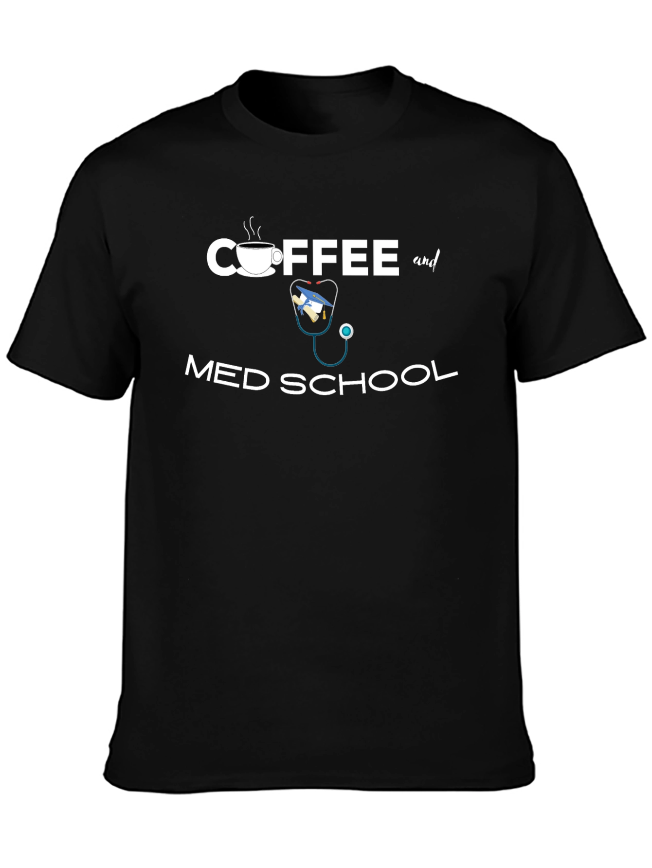 Black Coffee and Med School T-Shirt view 3