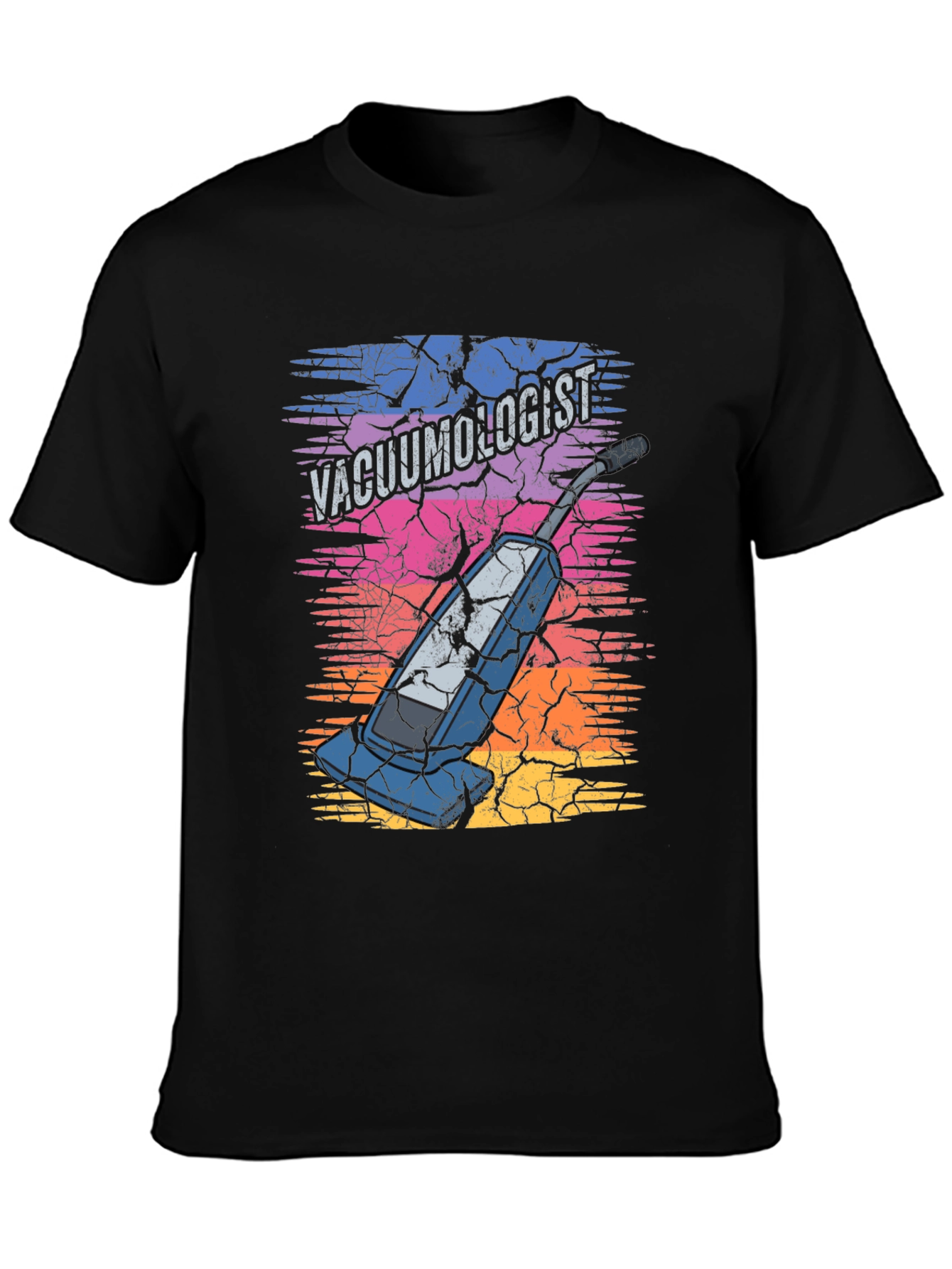 Black Vacuumologist Graphic Tee - Novelty T-Shirt view 3