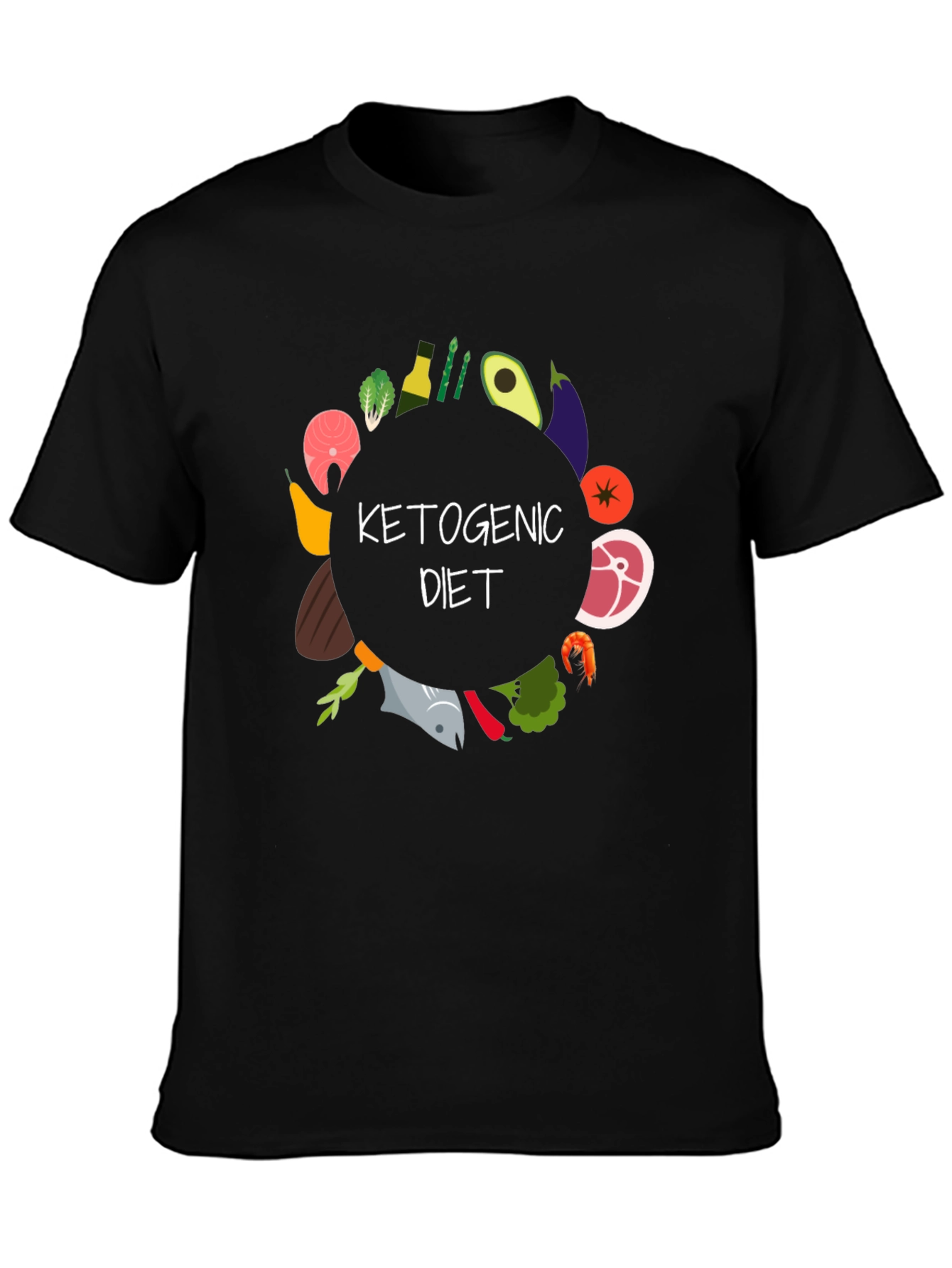 Black Ketogenic Diet T-Shirt view 3