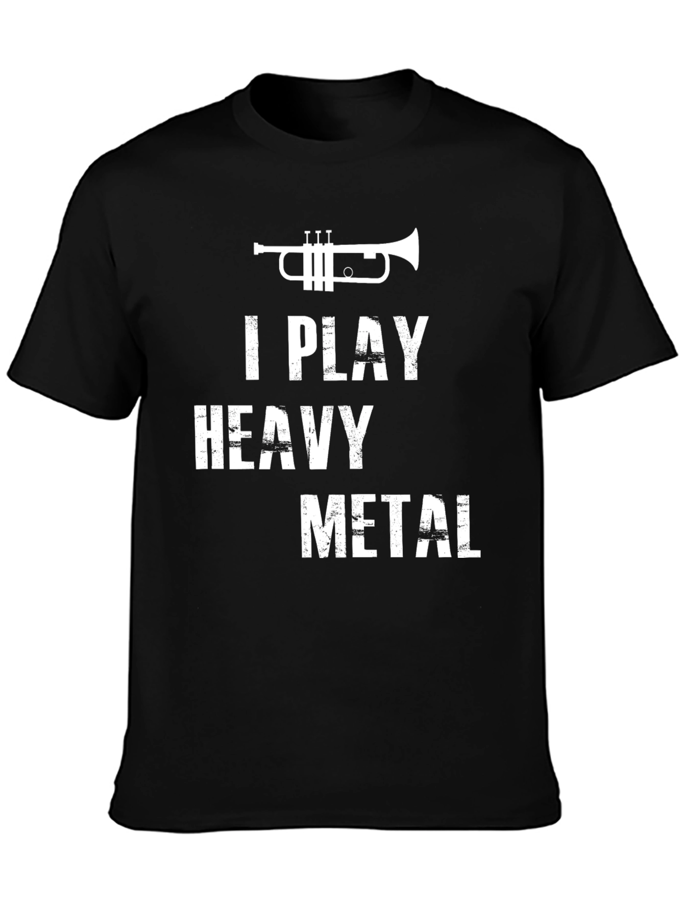 Black I Play Heavy Metal Trumpet Graphic Tee view 3