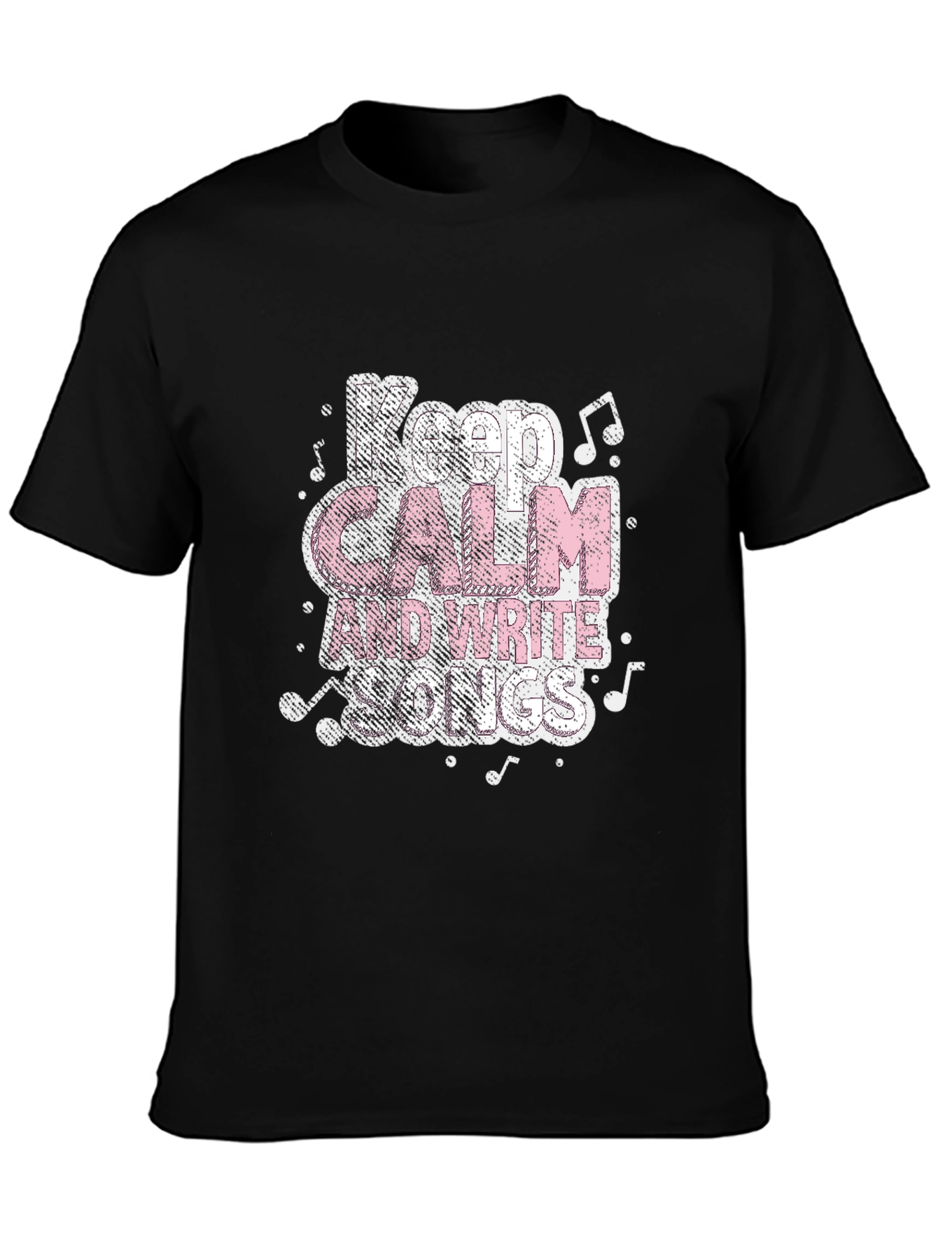 Black Keep Calm and Write Songs Black T-Shirt view 3