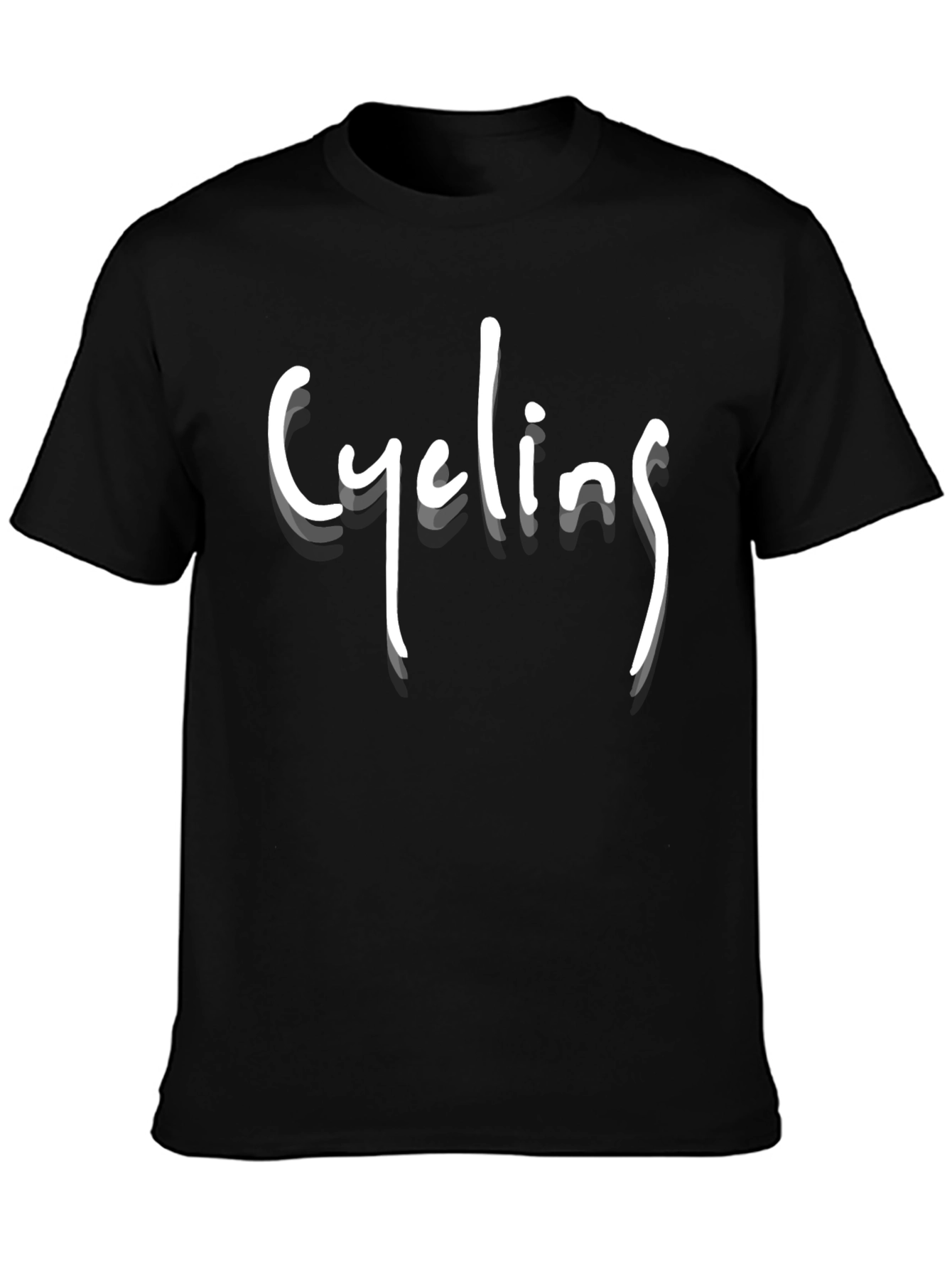 Black Cycling T-Shirt - Black Cotton Blend Tee view 3