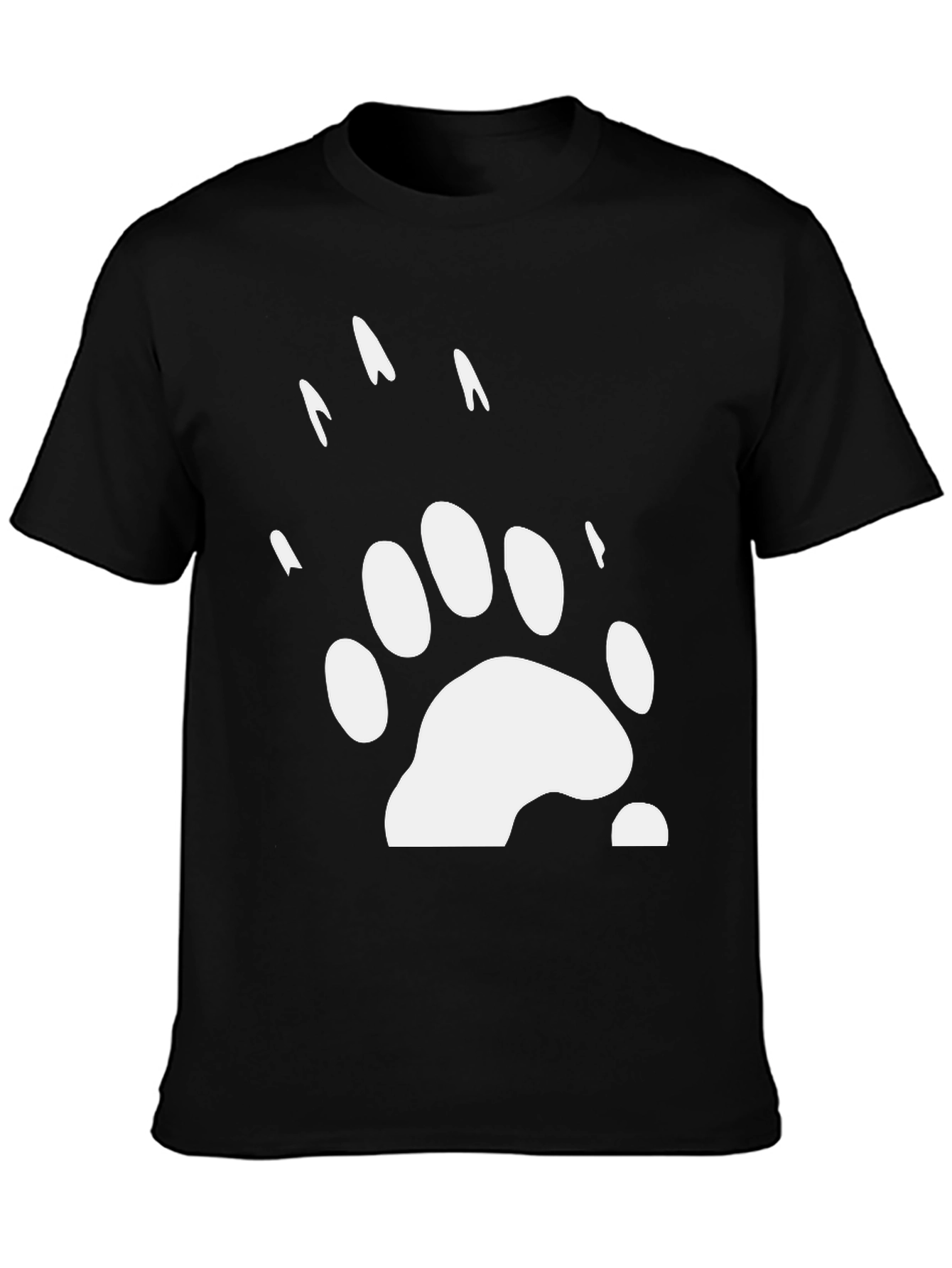 Black Bear Paw Print Graphic Tee - Black view 3