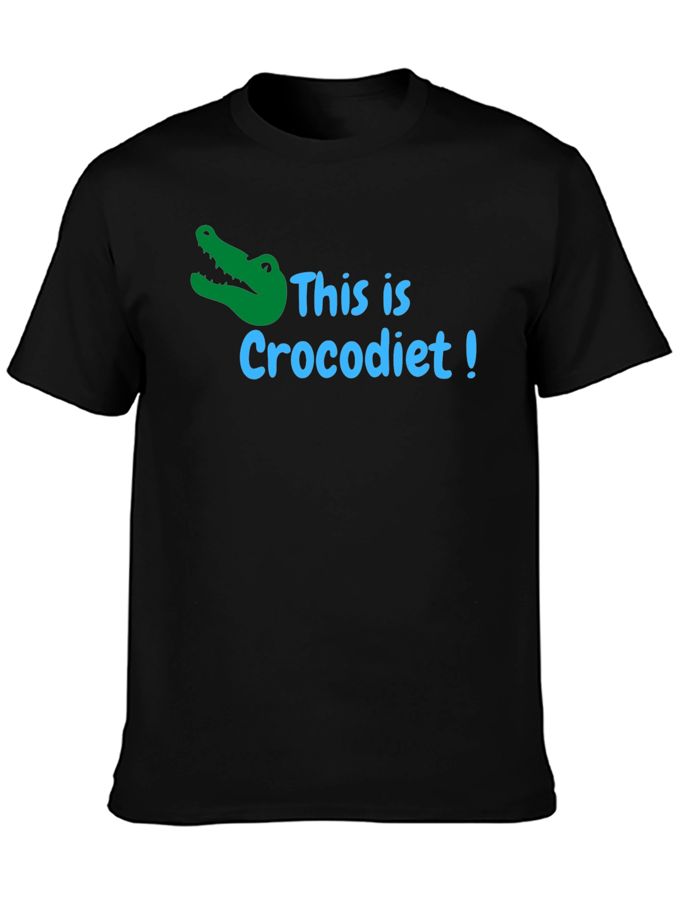 Black Crocodiet Funny T-Shirt - Black Cotton Tee view 3