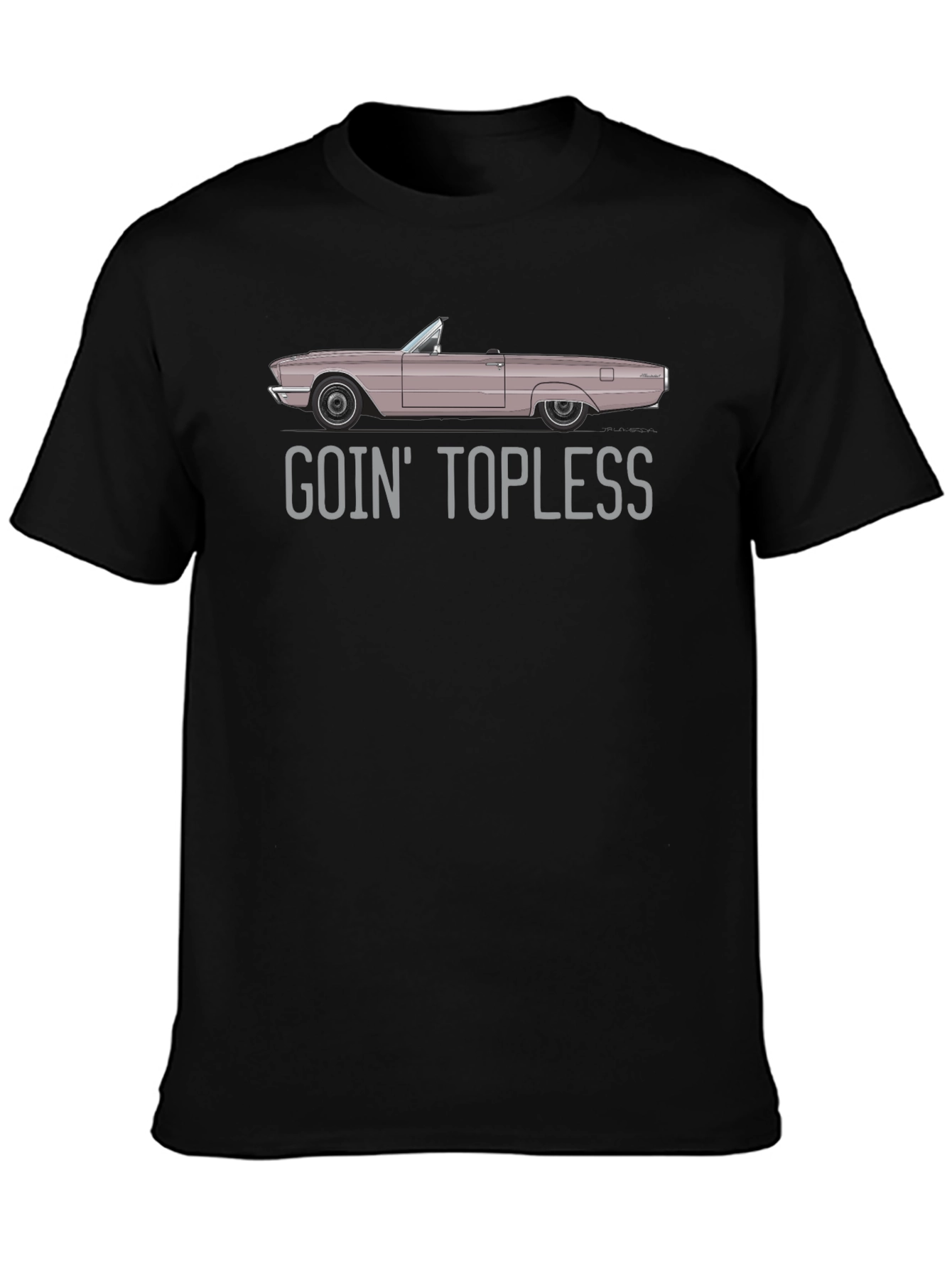 Black Goin' Topless Convertible Car Graphic Tee view 3