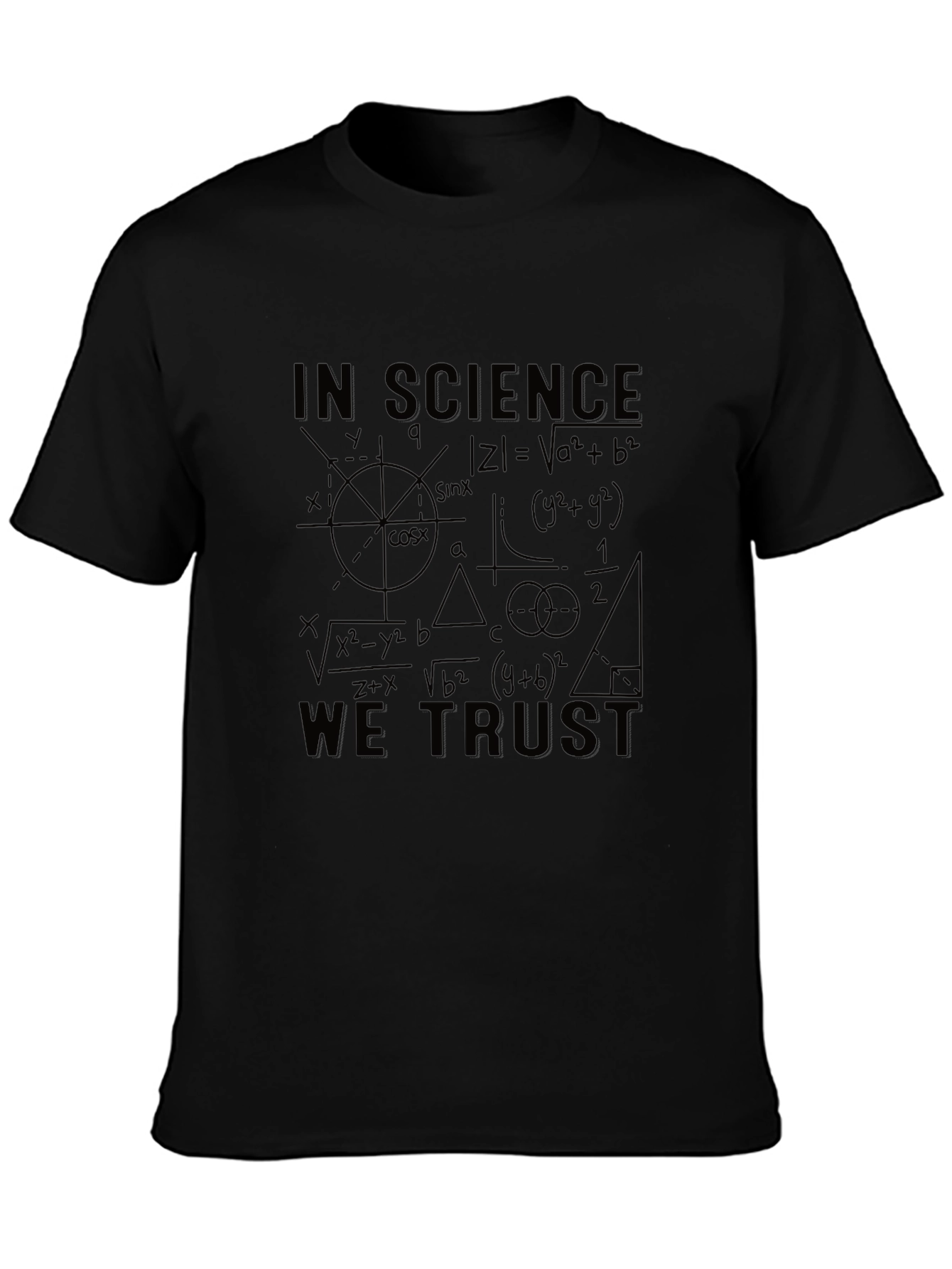 Black Science Equations Graphic Print Tee view 3