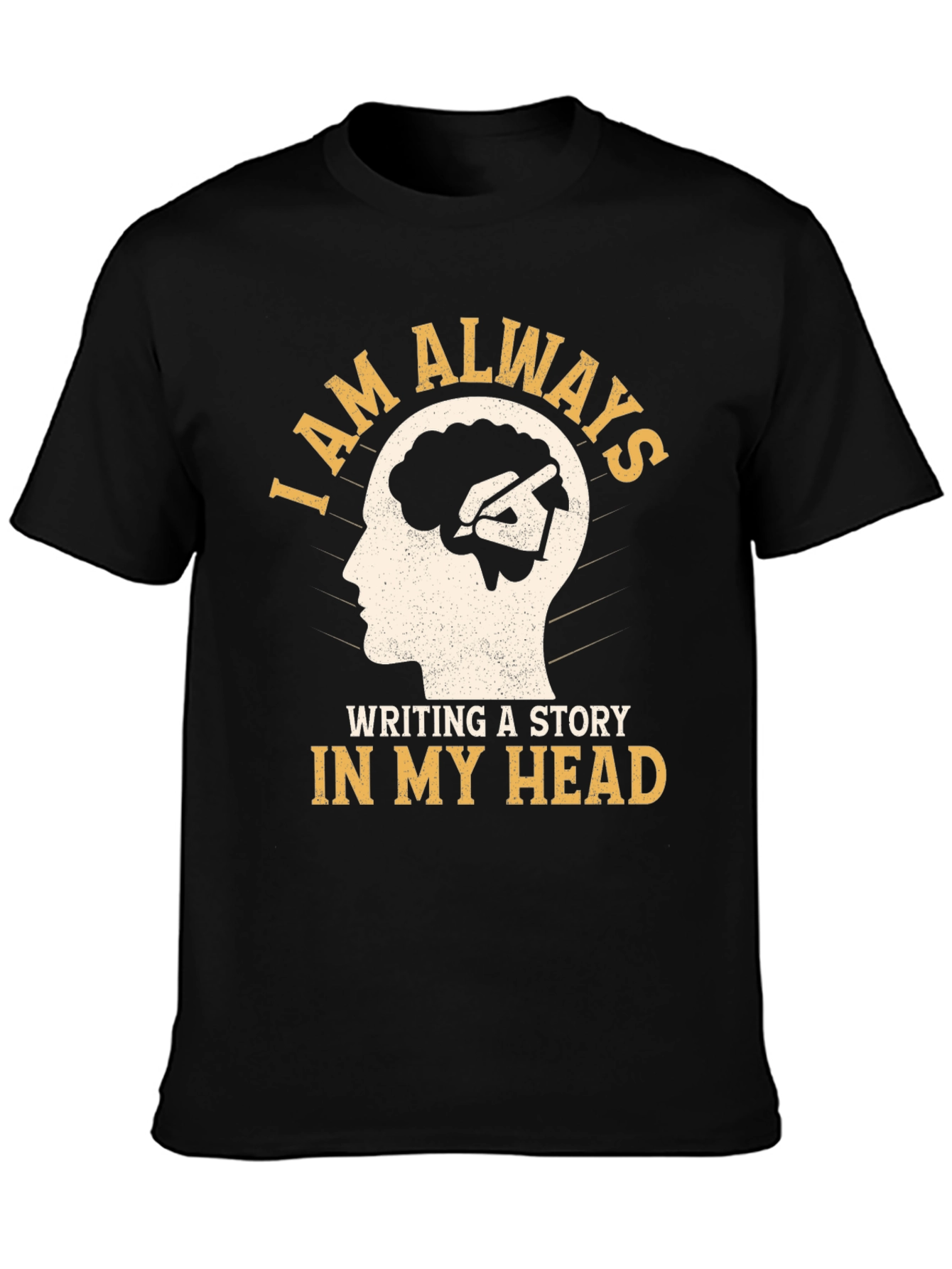 Black Creative Mind T-Shirt - Always Writing a Story view 3