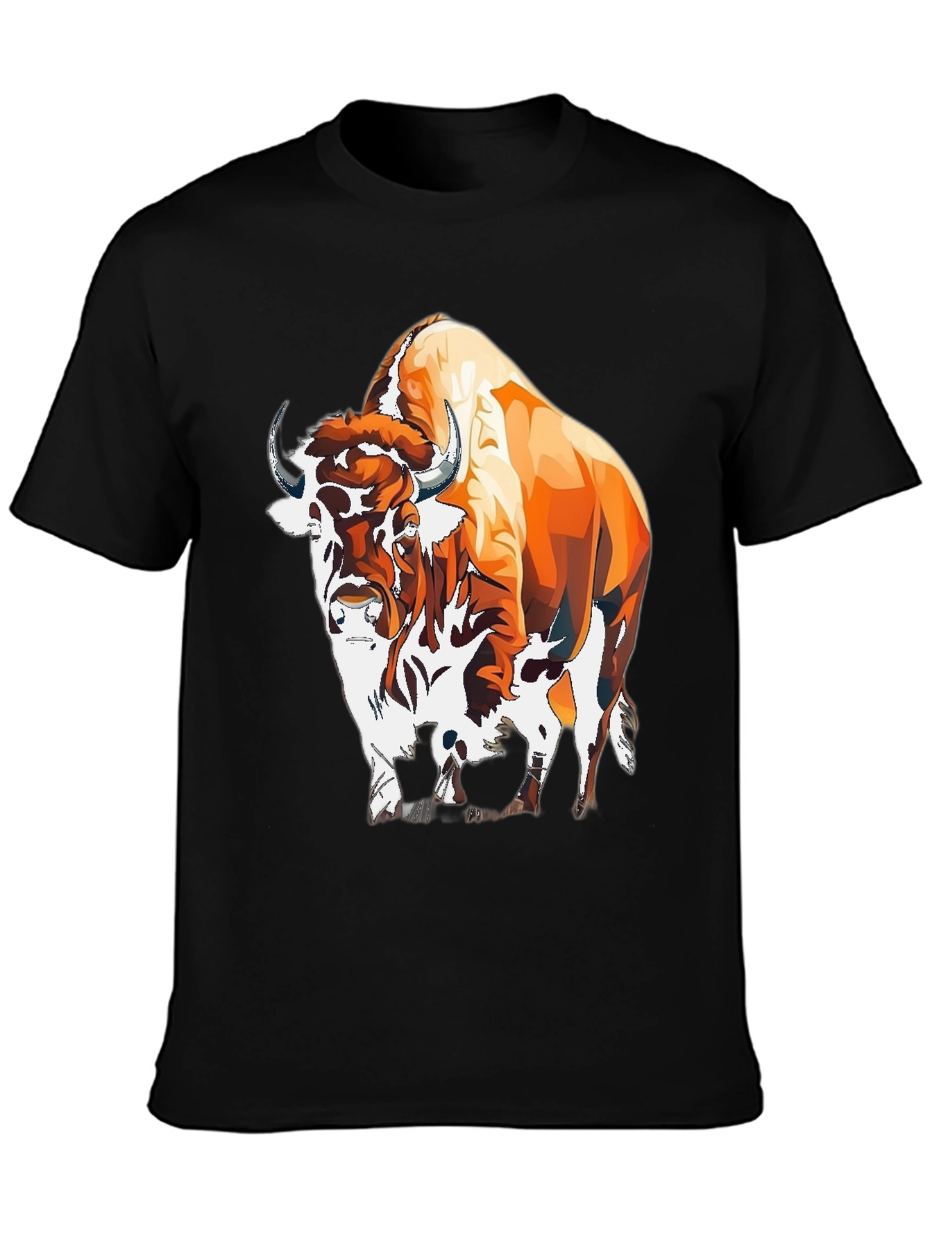 Black Bison Graphic Tee - Bold Animal Print view 3
