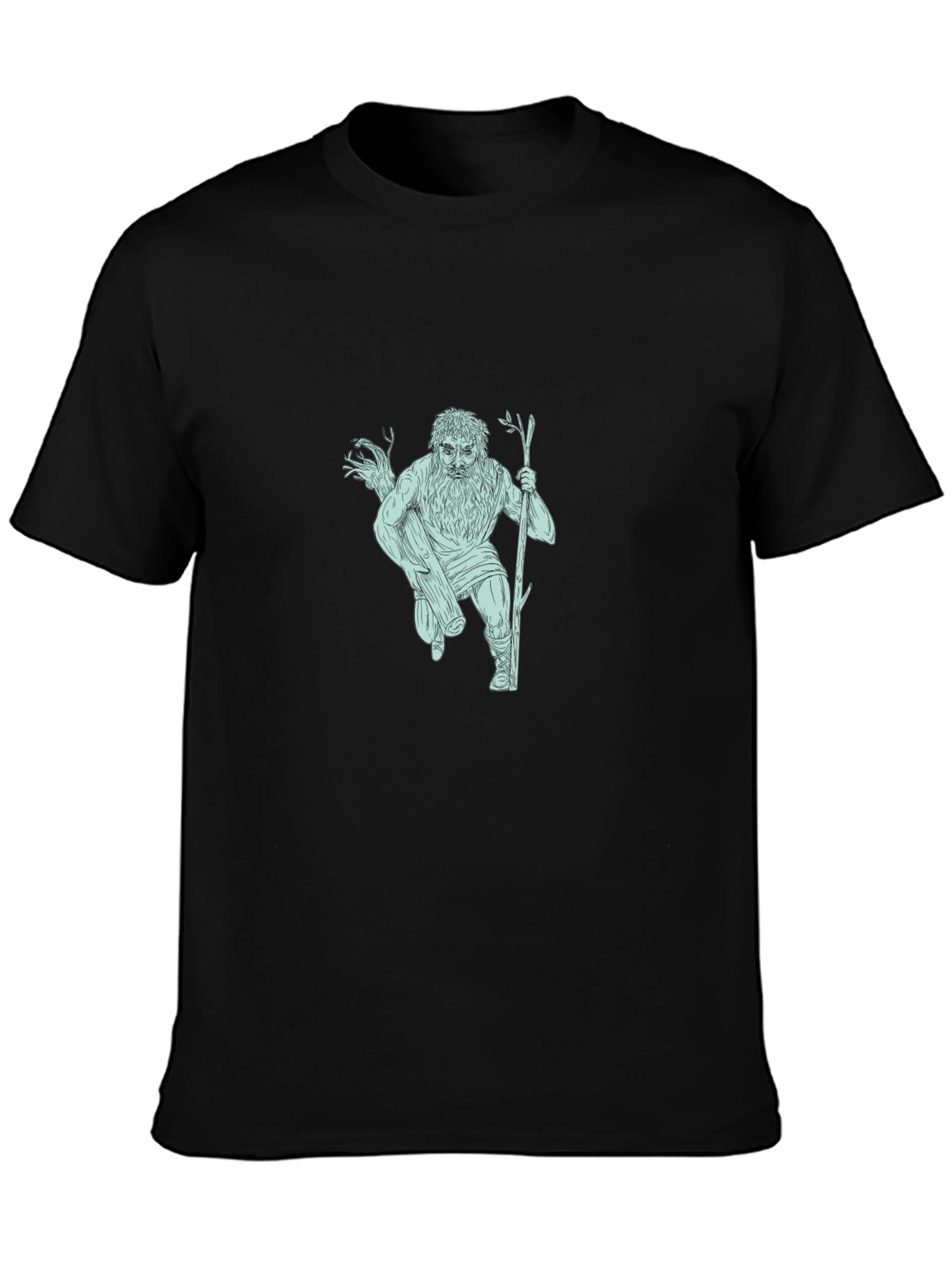 Black Mythical Forest Man T-Shirt view 3
