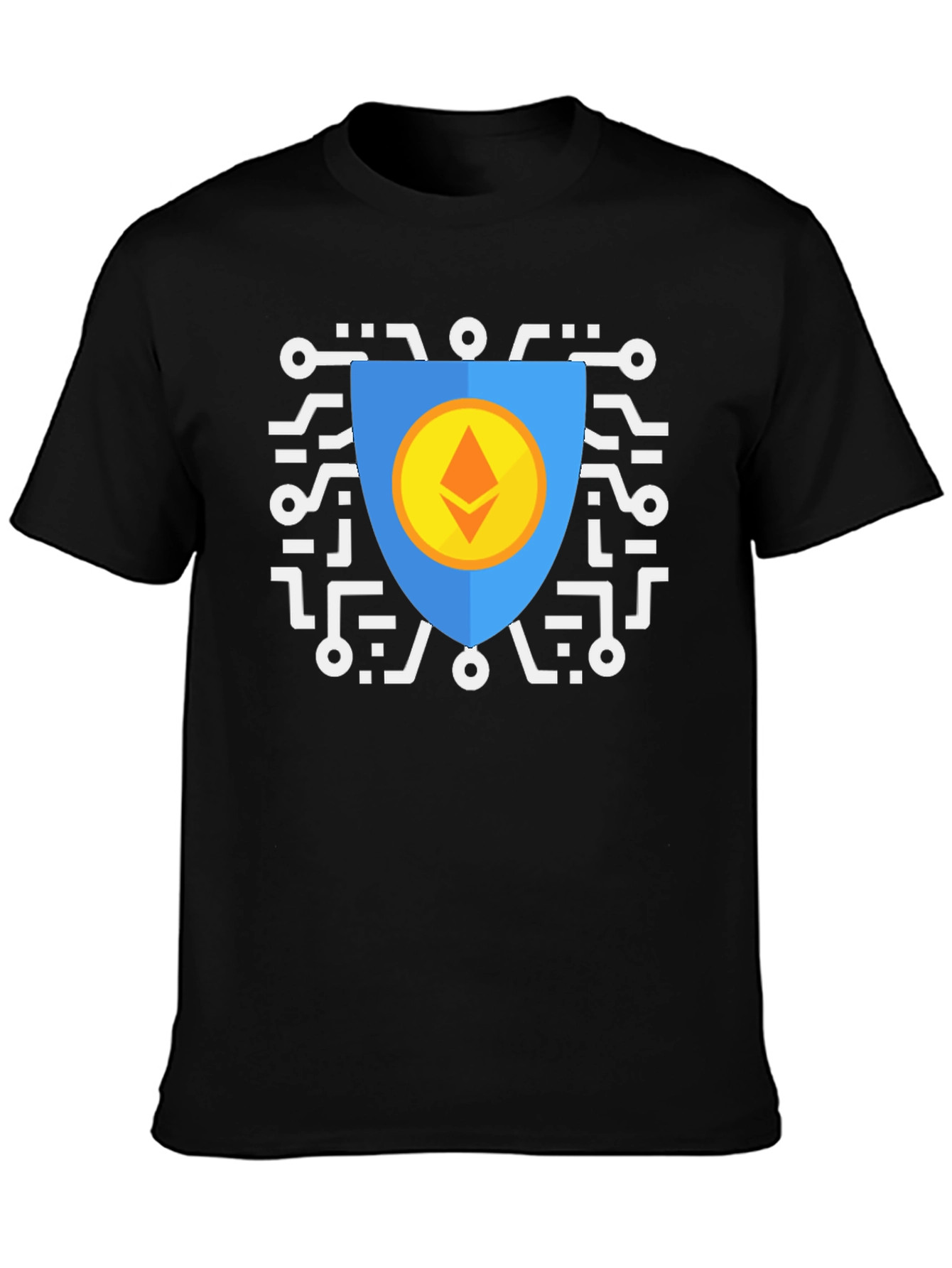 Black Ethereum Shield Graphic T-Shirt view 3