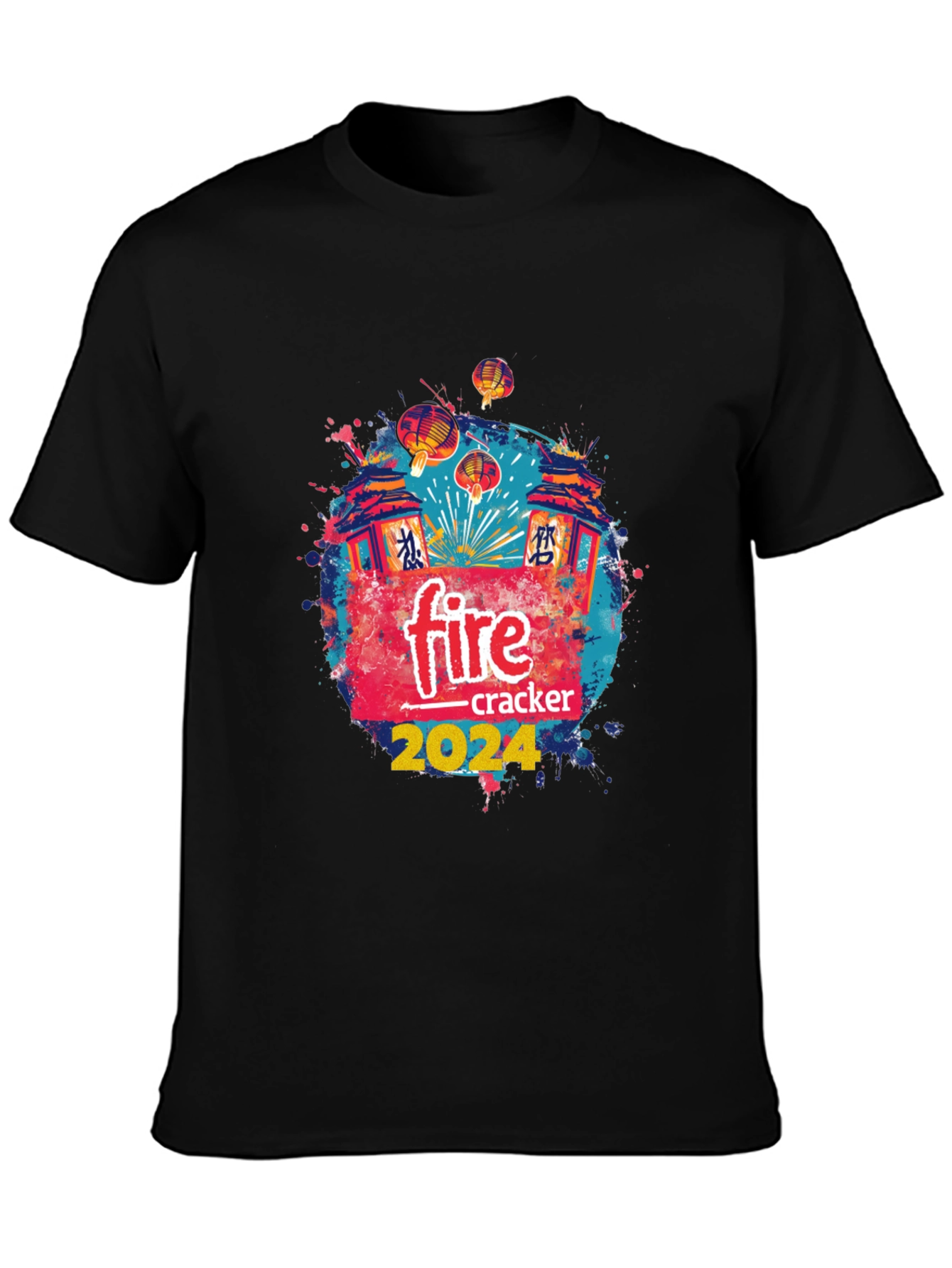 Black Firecracker 2024 Graphic T-Shirt view 3