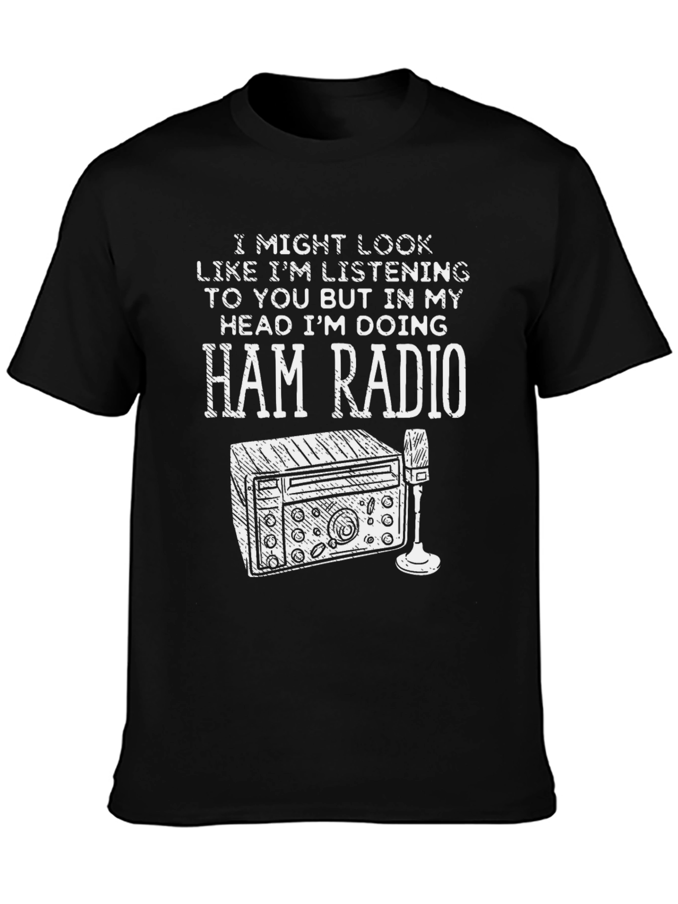 Black Ham Radio Enthusiast T-Shirt view 3