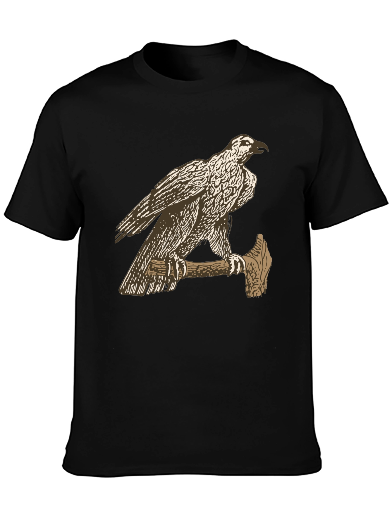 Black Eagle on Axe Black T-Shirt - Unique Graphic Tee view 3