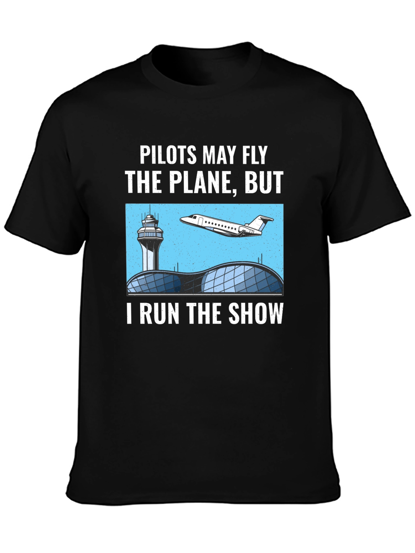 Black Pilots May Fly the Plane T-Shirt - Air Traffic Controller Tee view 3
