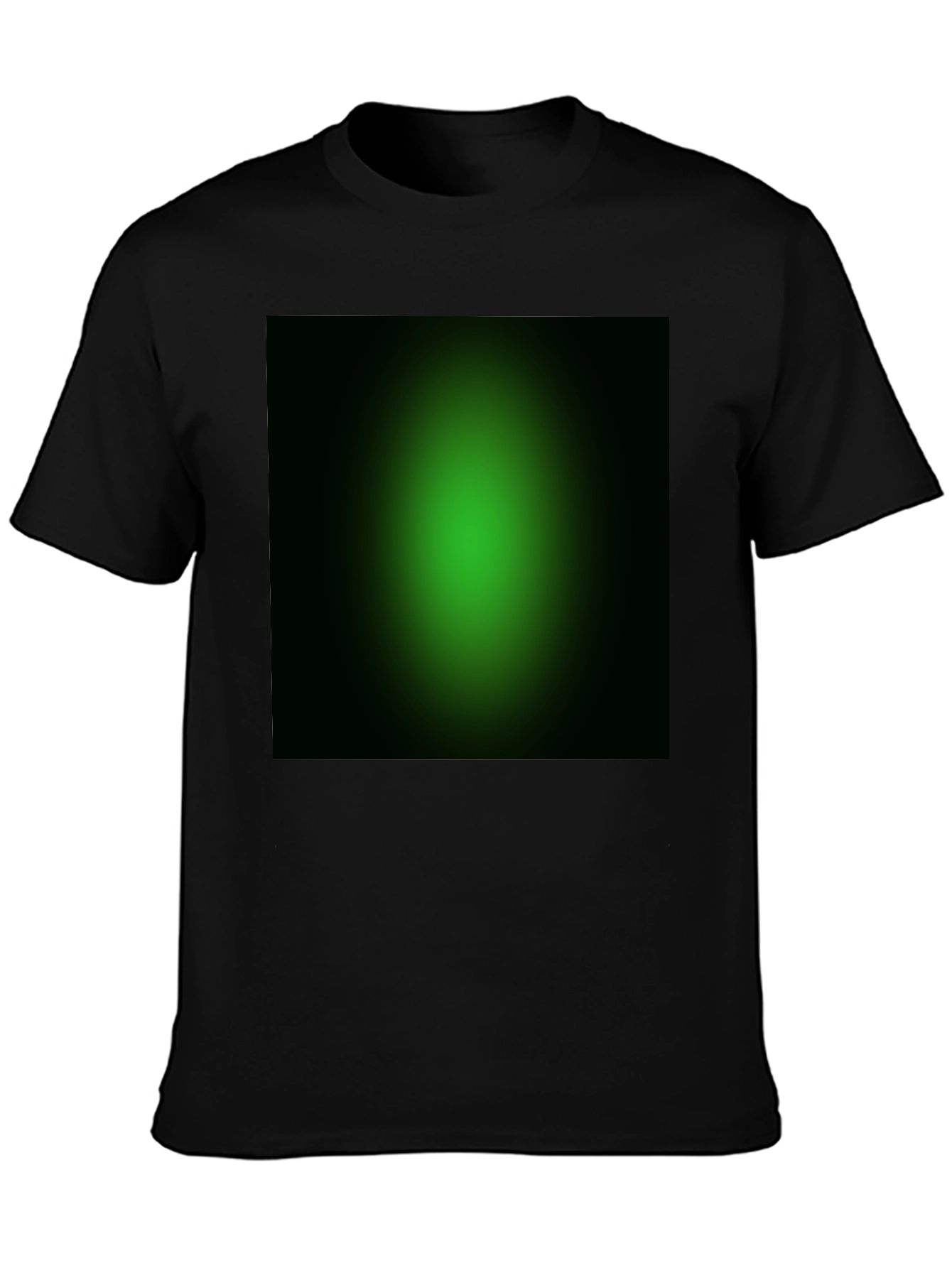 Black Men's Black T-Shirt with Green Gradient Design view 3
