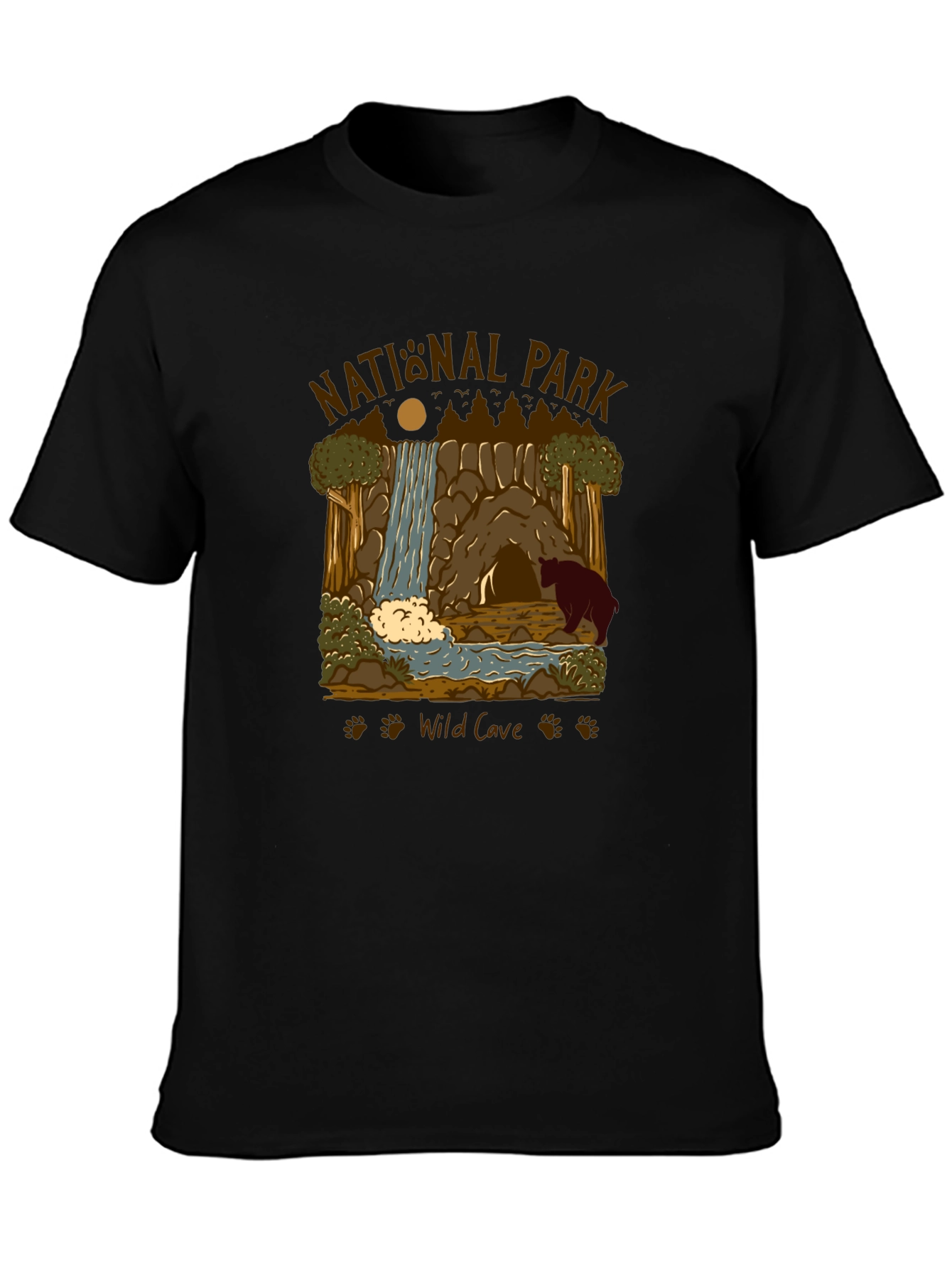 Black National Park Wild Cave Black T-Shirt view 3