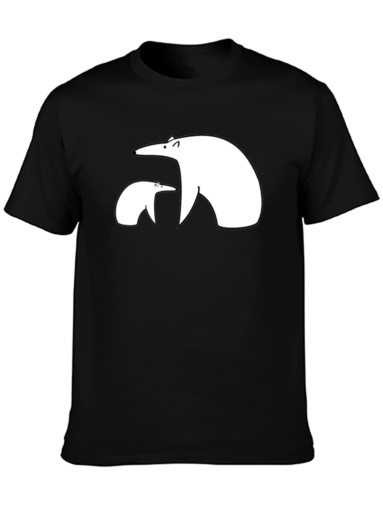 Black Polar Bear Graphic Tee - Black Casual Shirt view 3